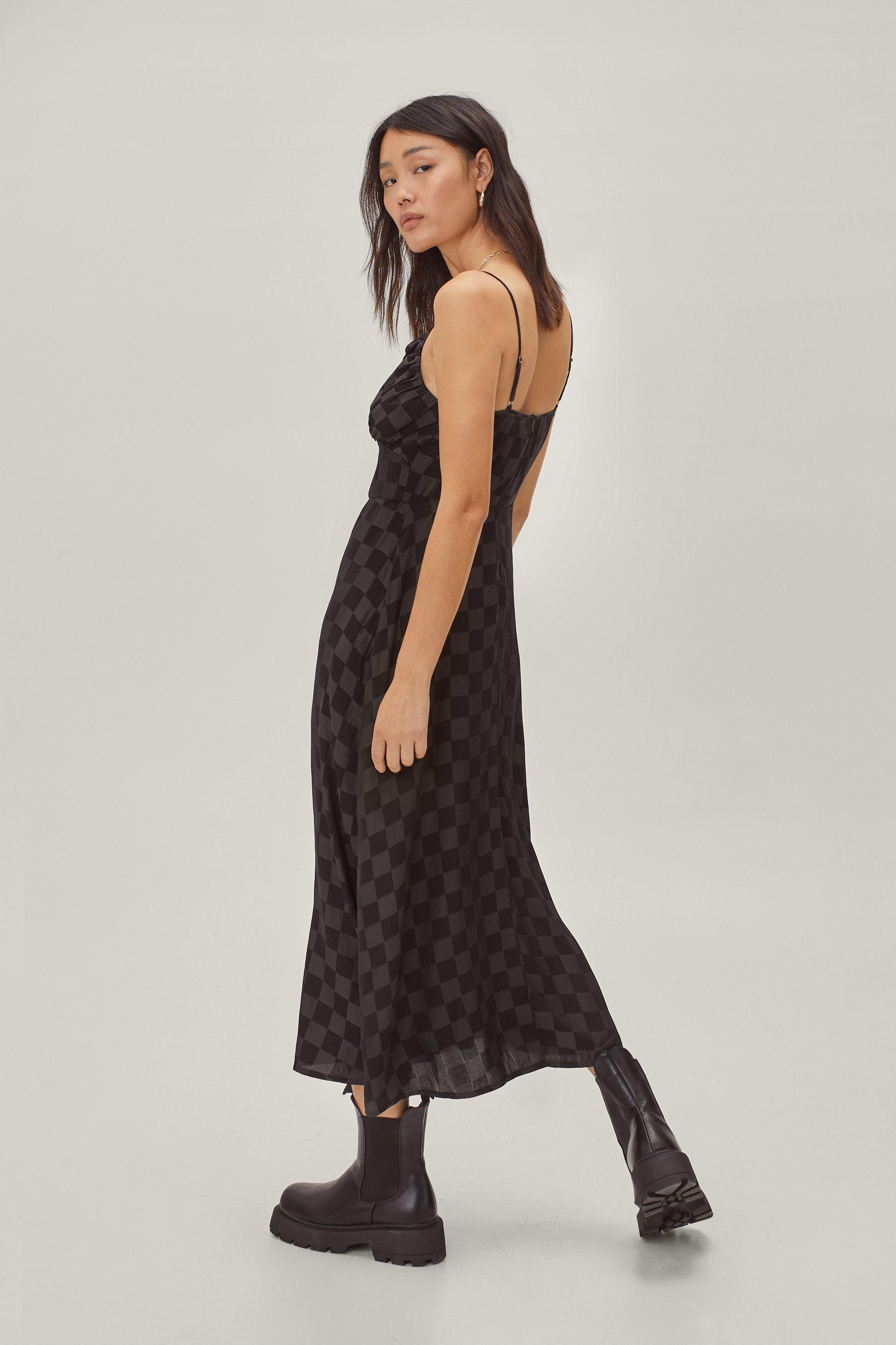 Checked sales slip dress