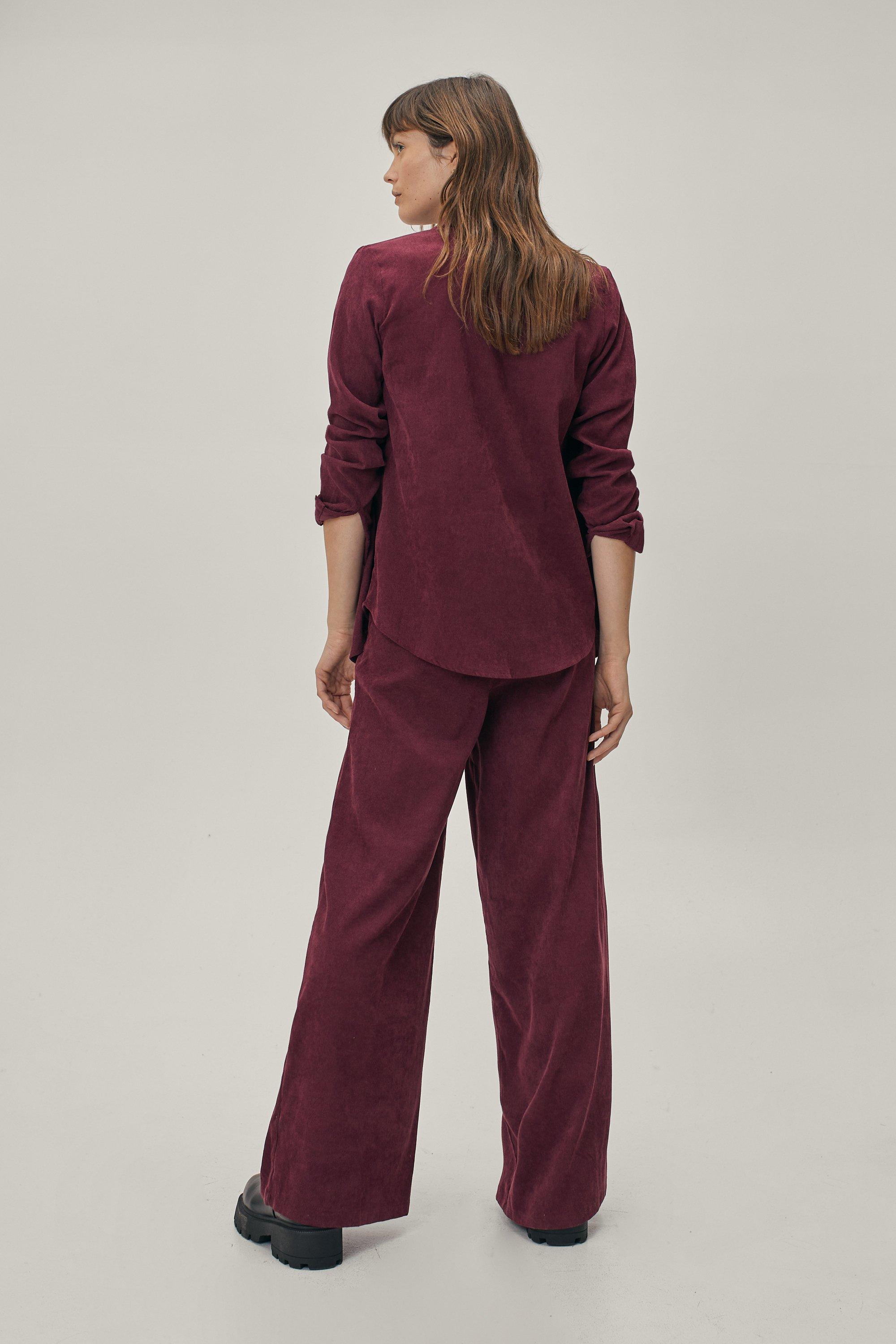 Cord wide leg outlet trousers