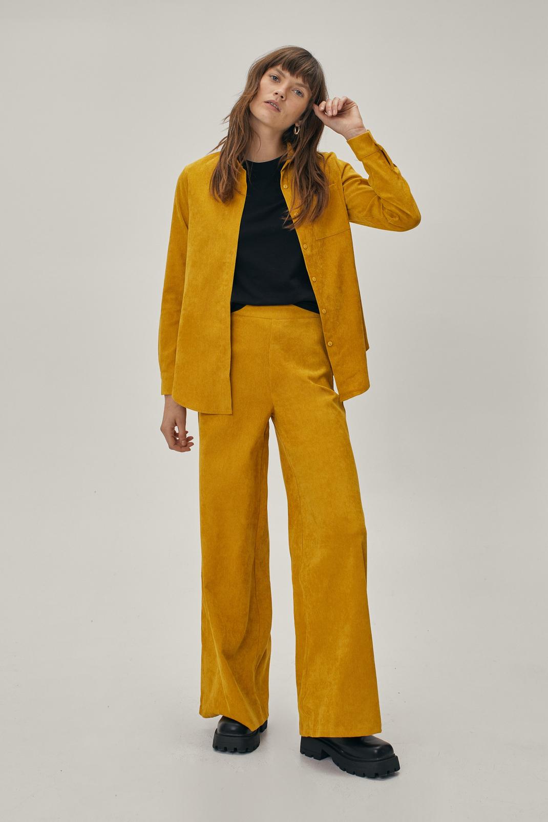 Mustard Cord Wide Leg Coord Trouser image number 1