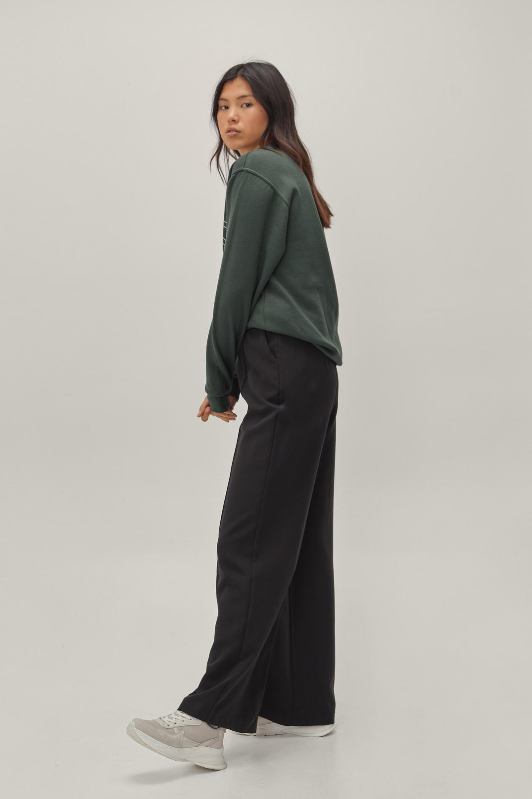 105 Pintuck Detailed Wide Leg Tailored Pants image number 2