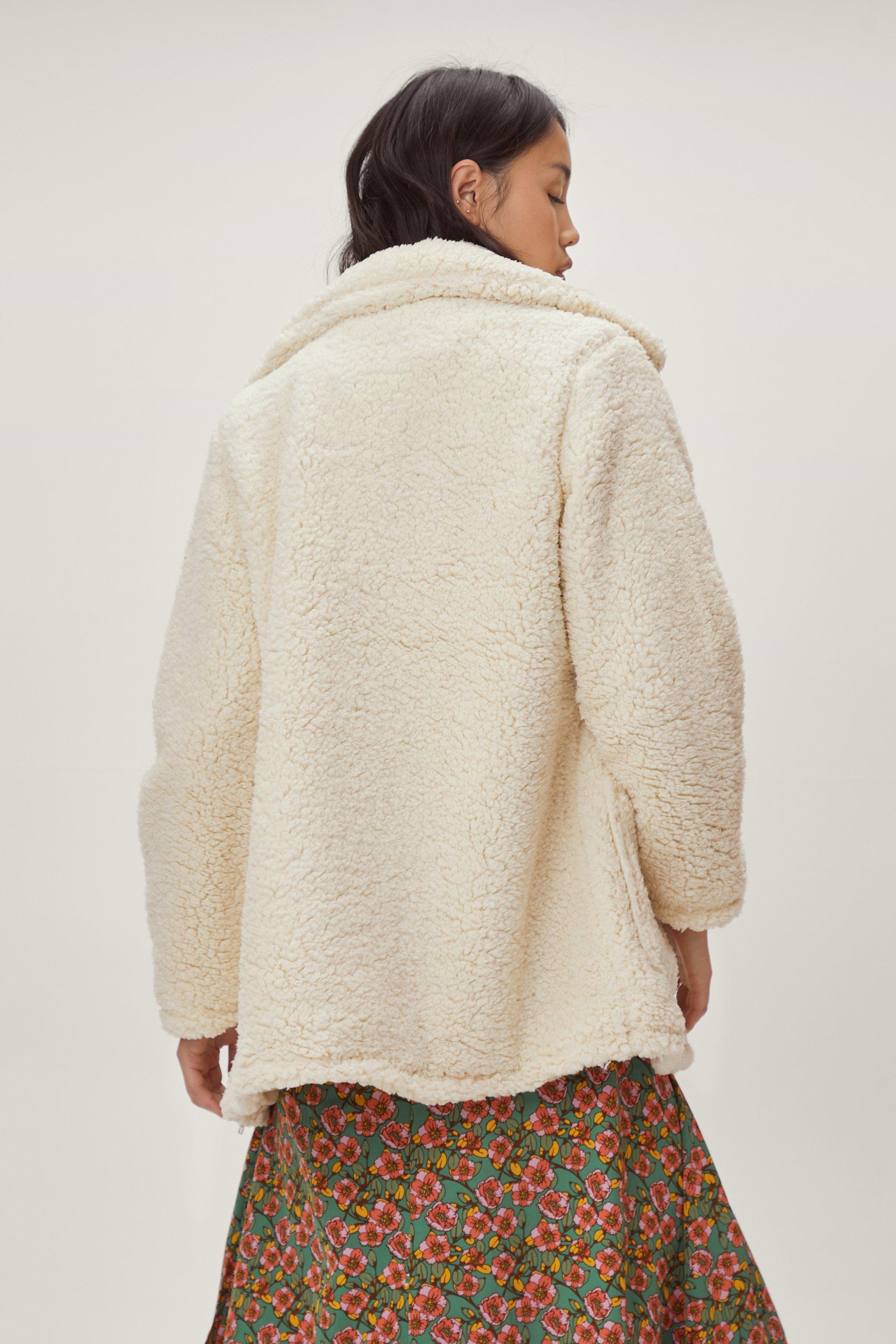 nasty gal teddy bear coat