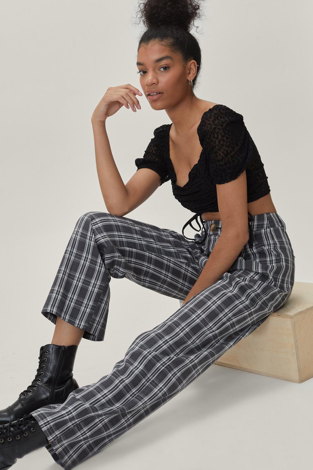 115 Check Tailored High Waisted Trousers image number 1
