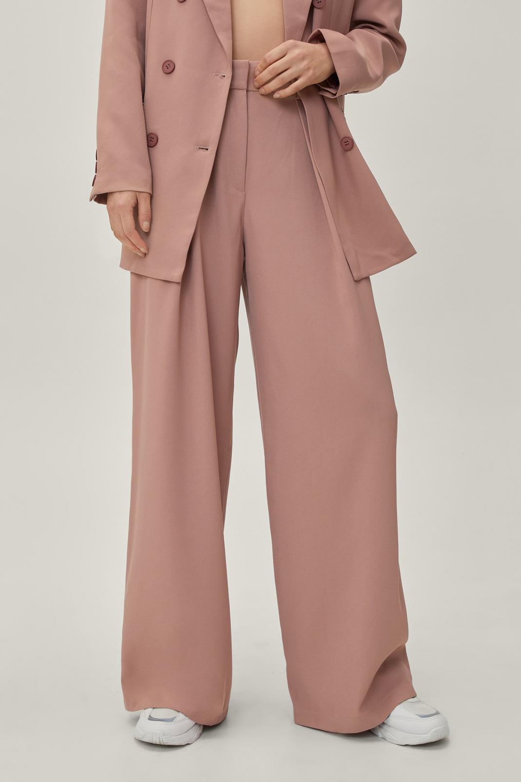 Blush Double Pleated Tailored Pants image number 1