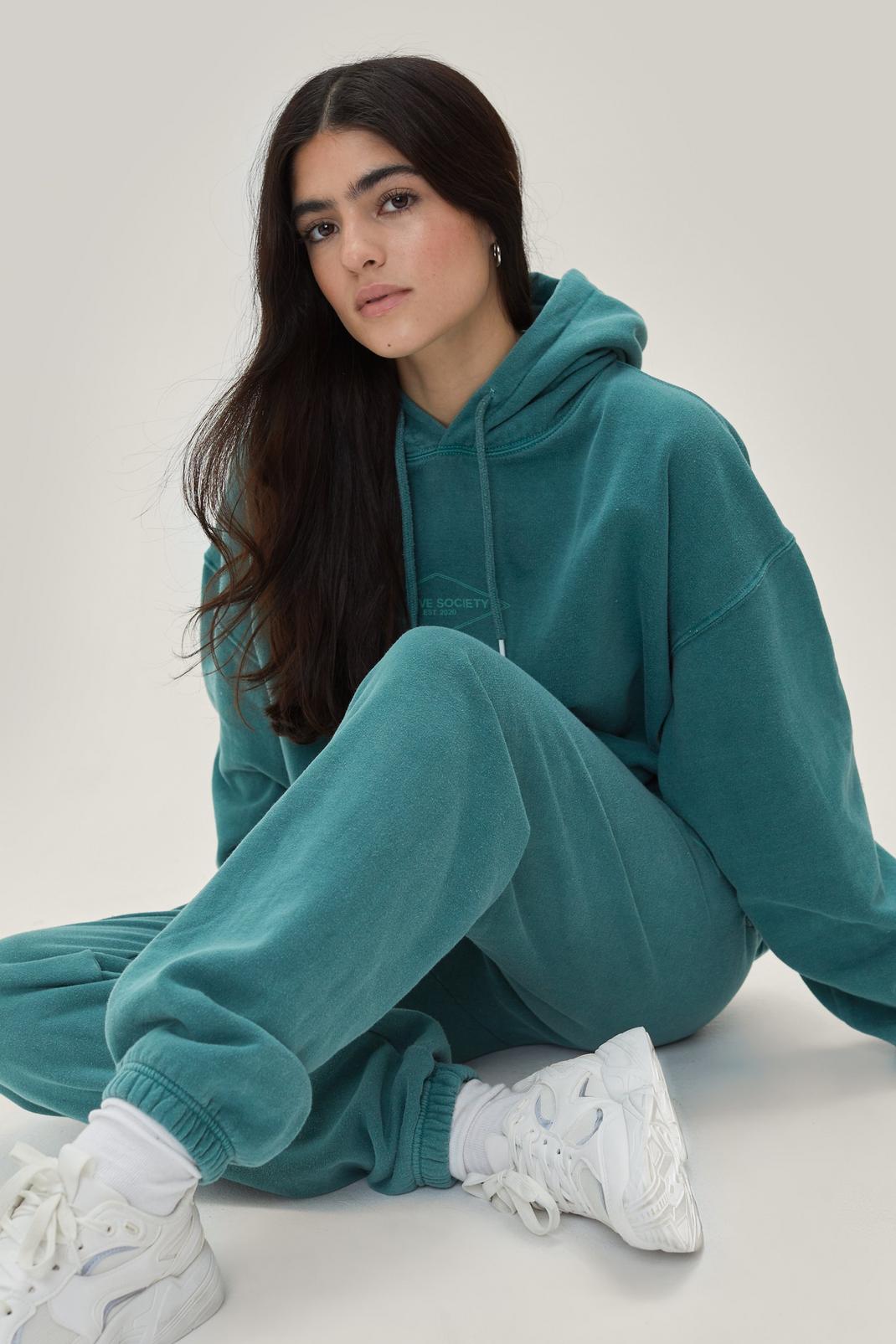 Forest Active Society Embroidered Hoodie and Sweatpants Set image number 1