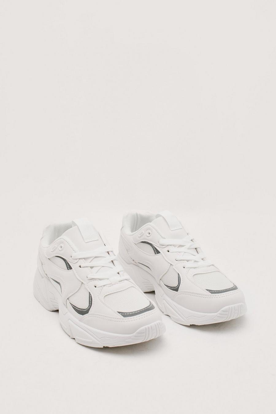 Mixed Fabric Reflective Dad Trainers