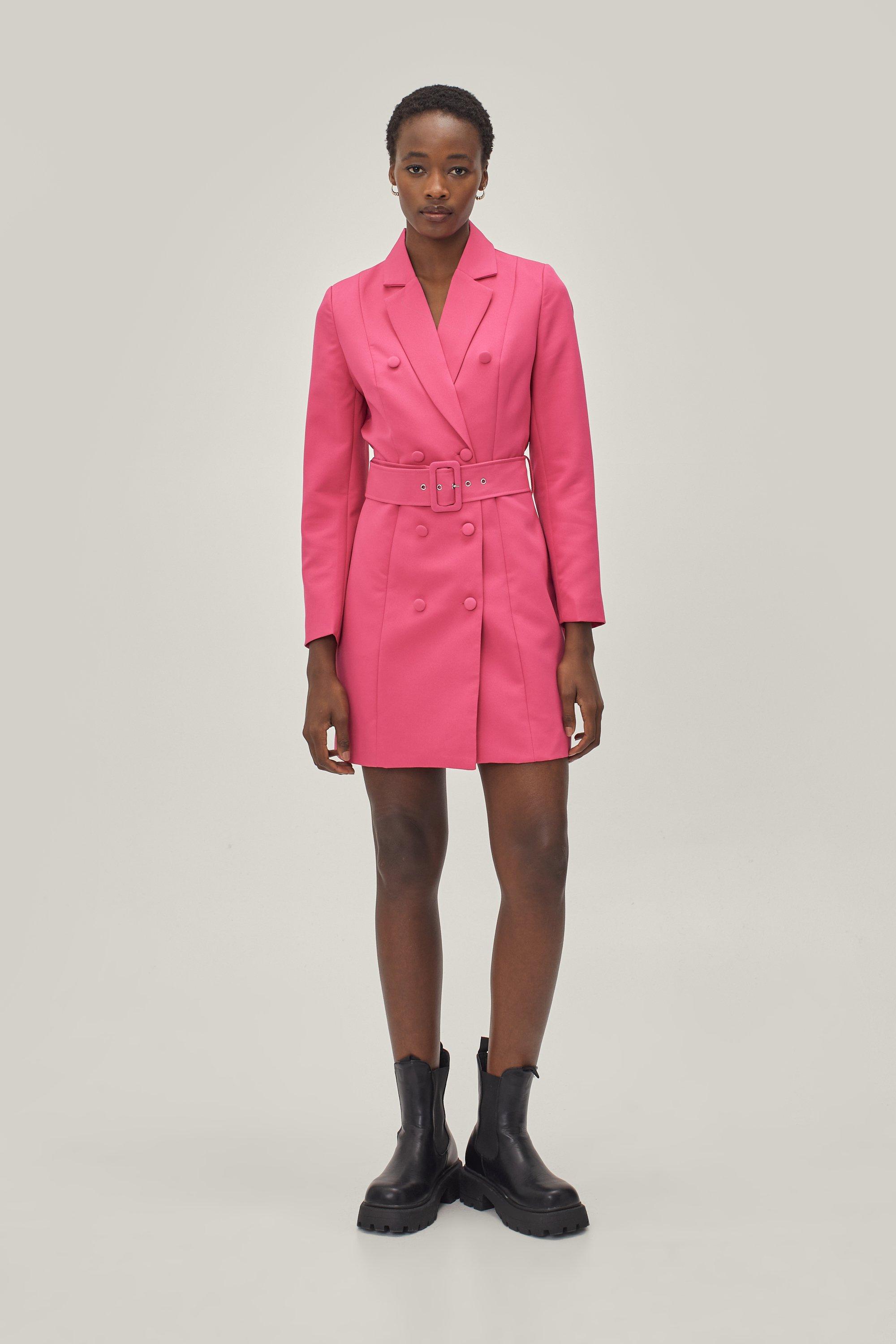 Double Breasted Belted Blazer Mini Dress Nasty Gal