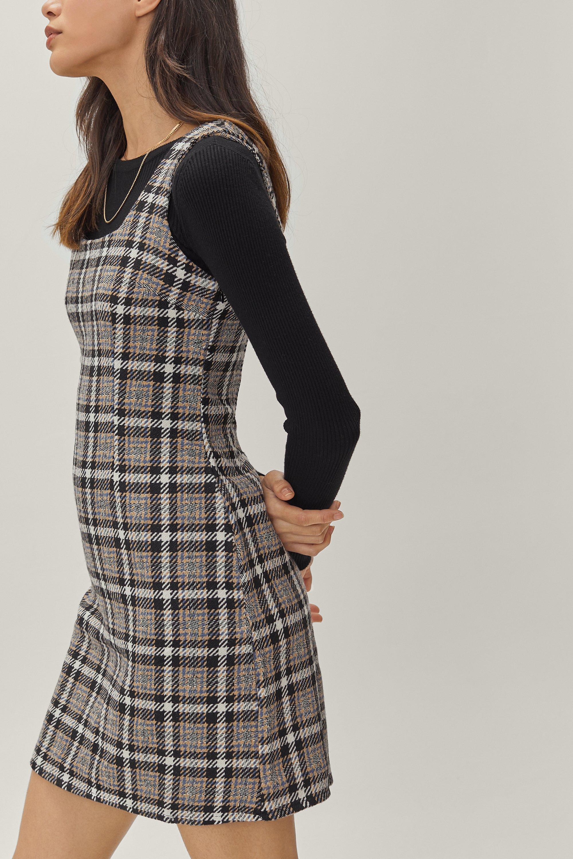 Houndstooth on sale pinafore dress