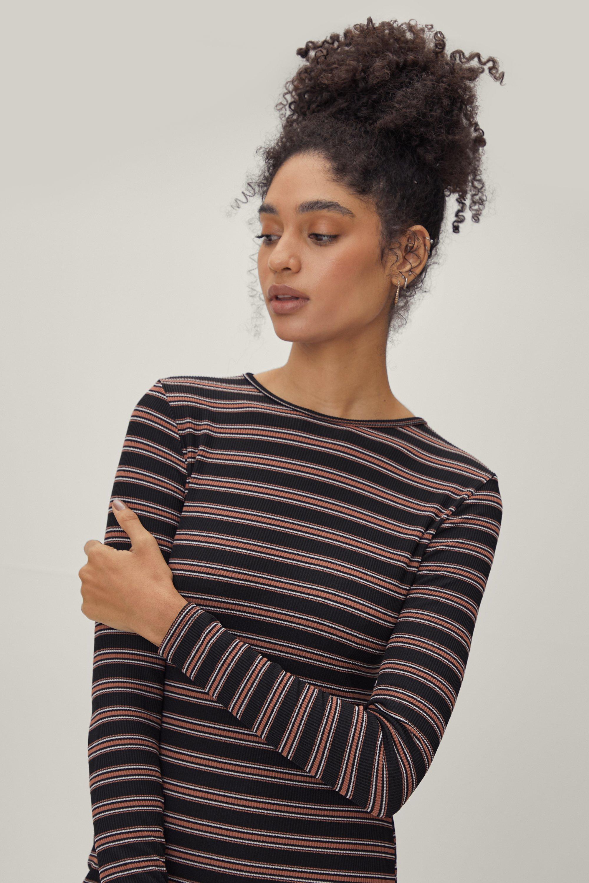 Striped maxi dress long sleeve sale