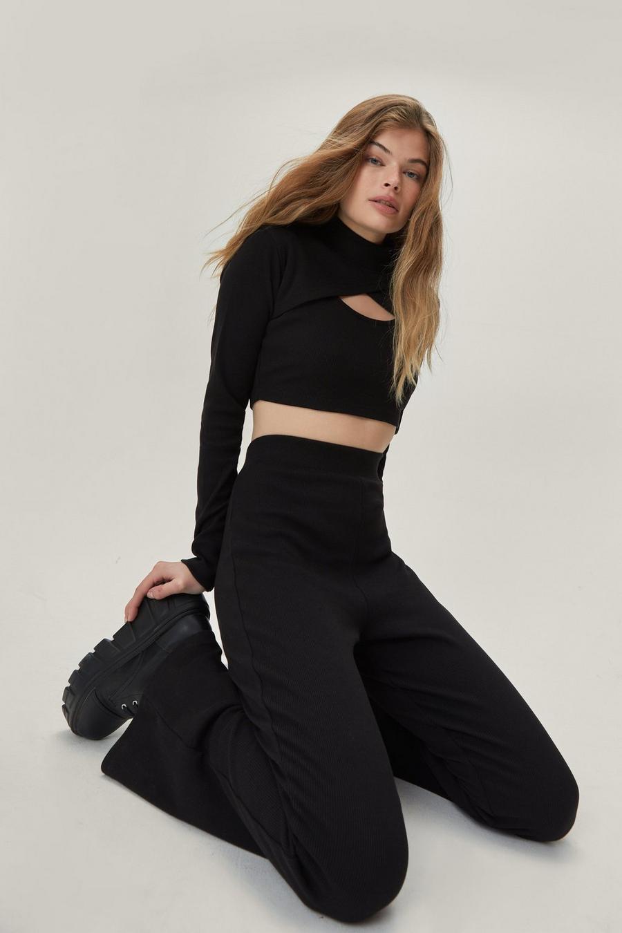 Wrap Crop Top and Flares Co Ord