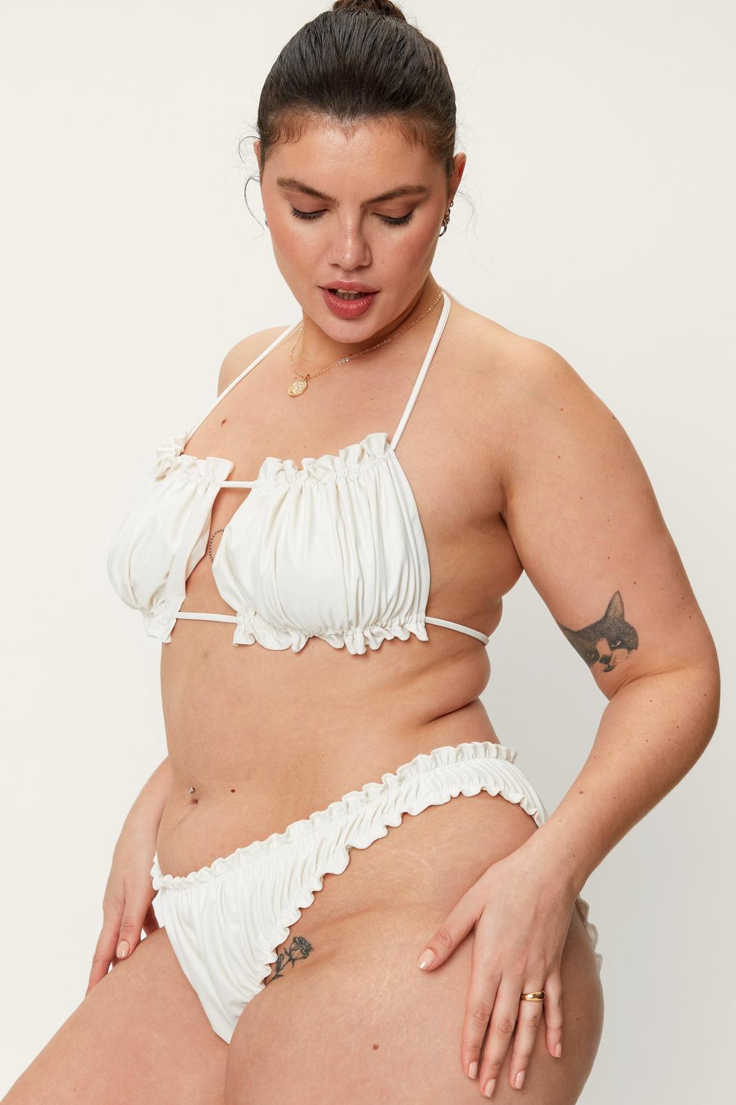 123 Plus Size Recycled Ruched Bandeau Bikini Top image number 2