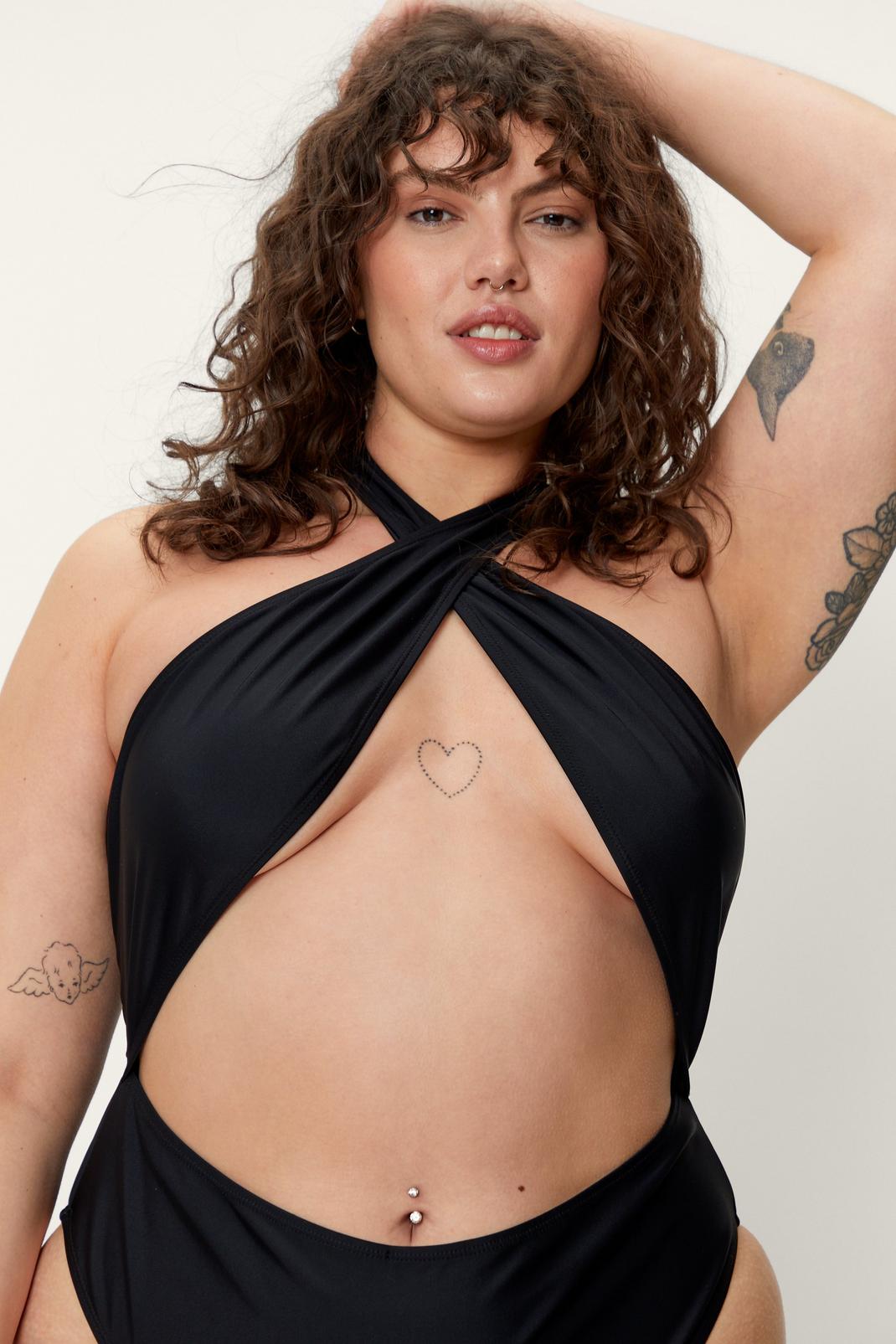 105 Plus Size Recycled Cut Out Swimsuit image number 2