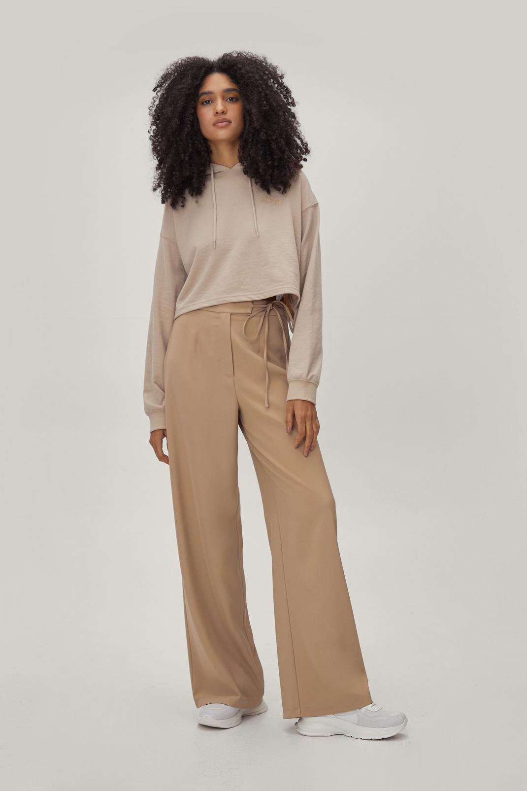 103 Tie Waist Tailored Wide Leg Trousers image number 1