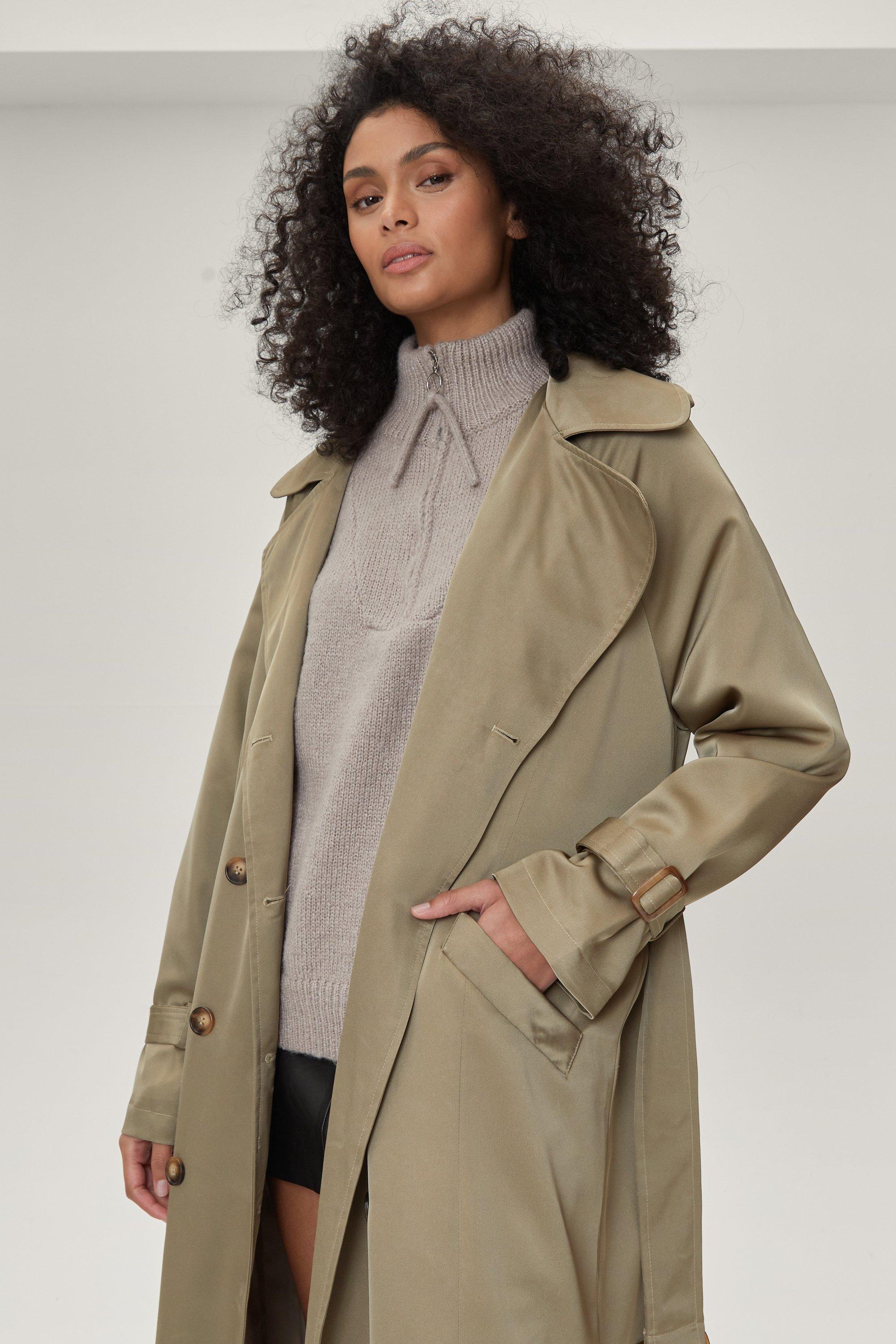 satin mac coat