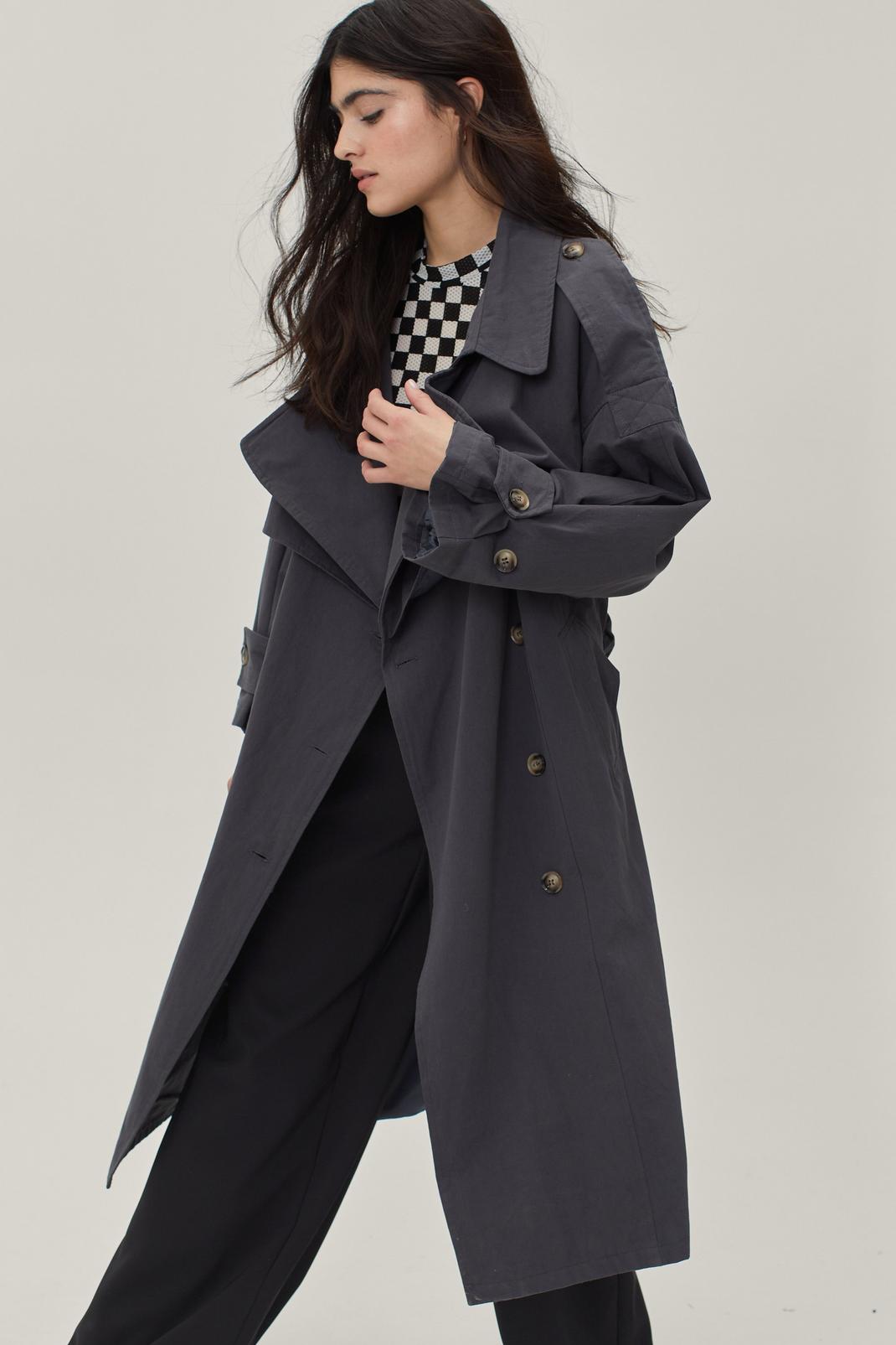 802 Twill Oversized Trench Coat image number 1