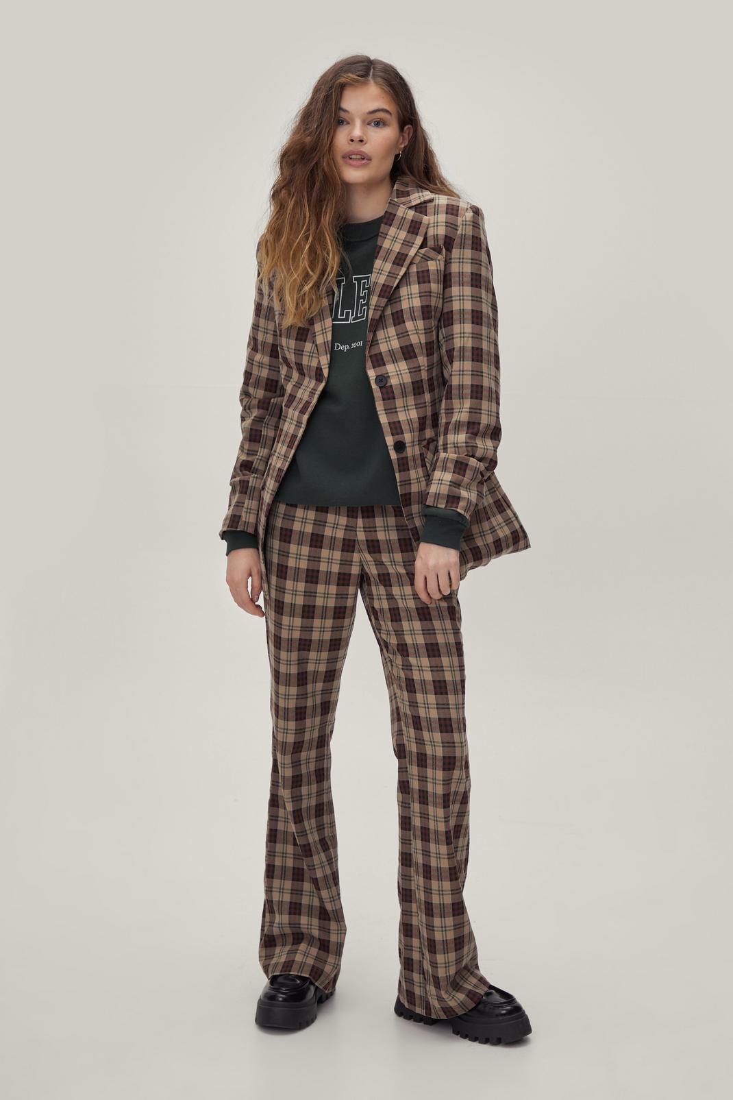 109 Brown Check Tailored Blazer image number 2