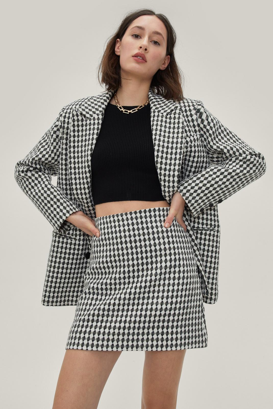 Mono Boucle Checkerboard Mini Skirt image number 1