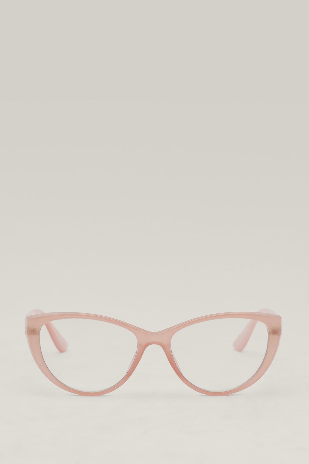 Pink Frame Blue Light Lense Glasses image number 1