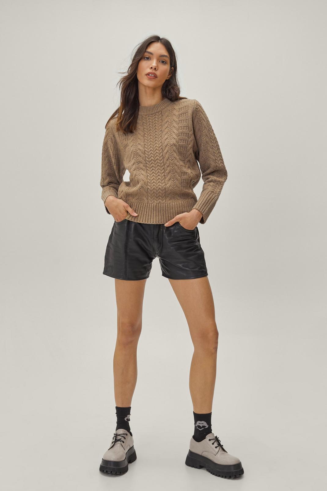 145 Recycled Cable Knit Crew Neck Jumper image number 2