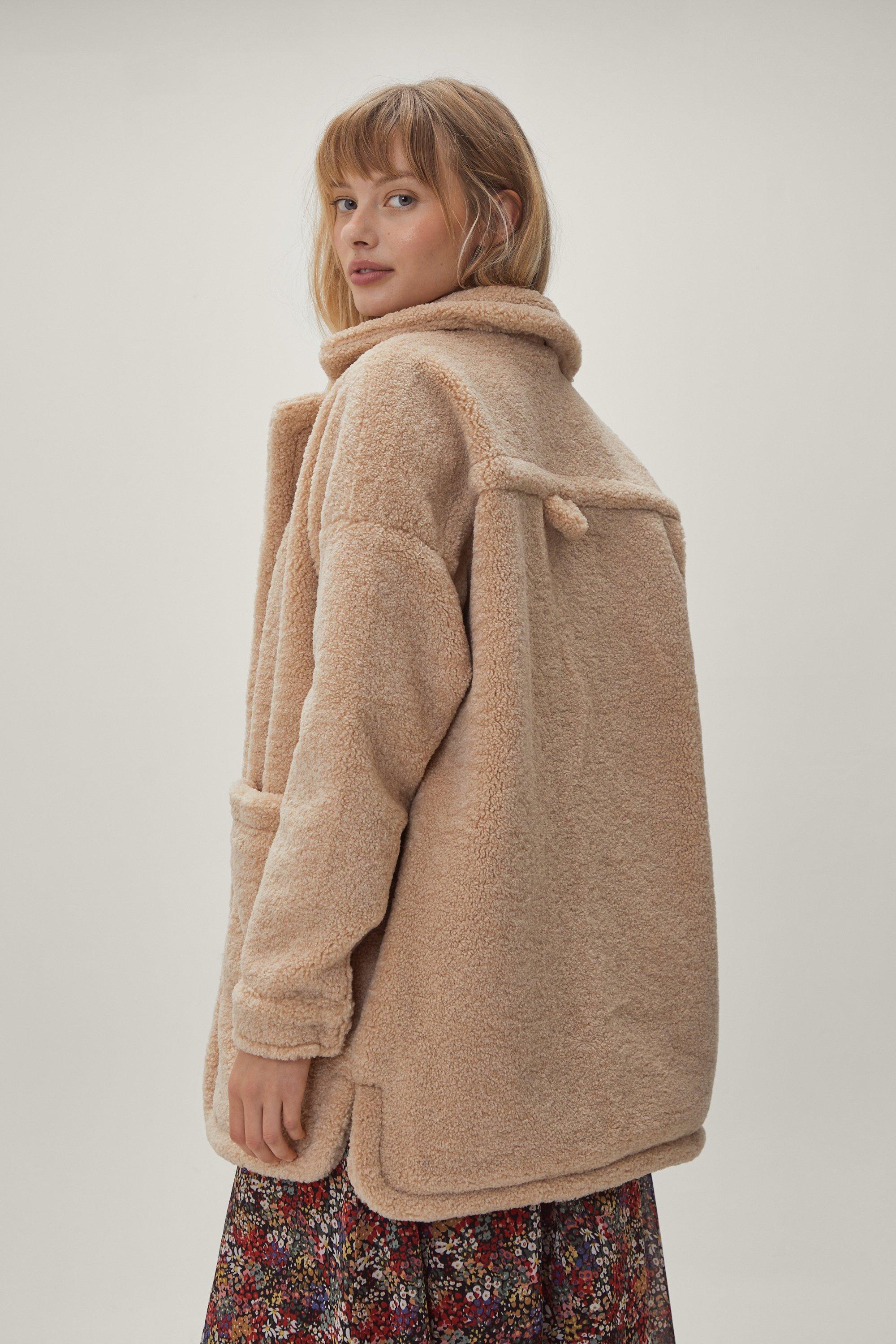 nasty gal teddy bear coat