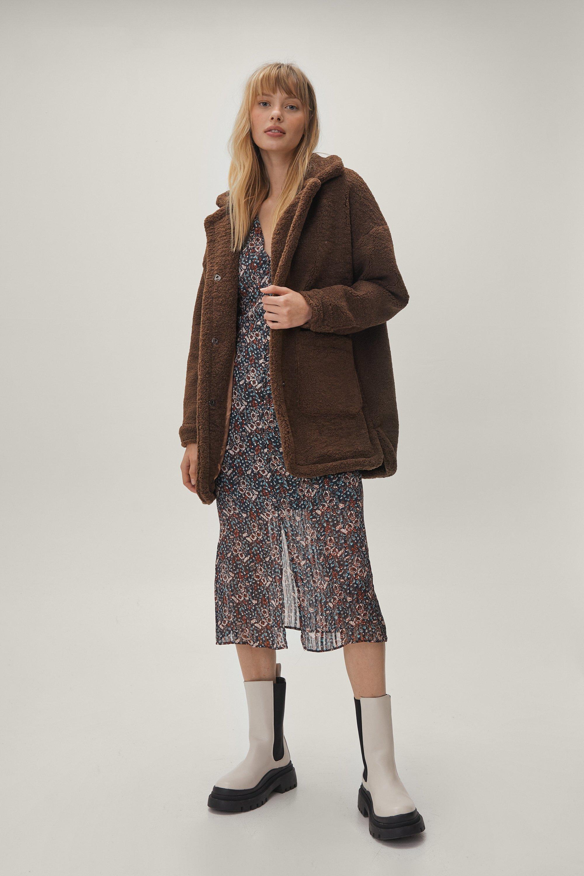 Nasty gal clearance teddy coat