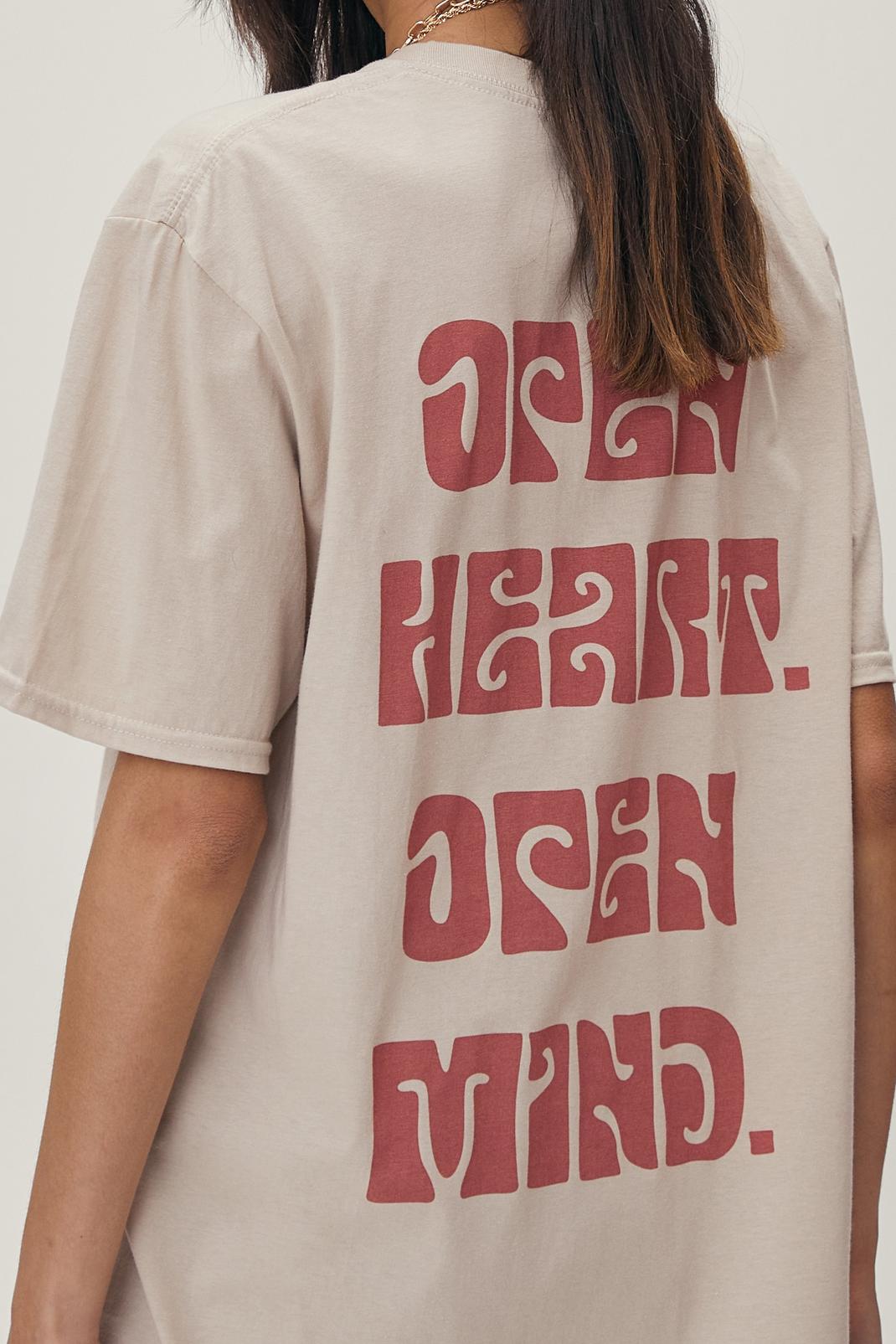 T-shirt à impressions Open Heart Open Mind, Sand image number 1