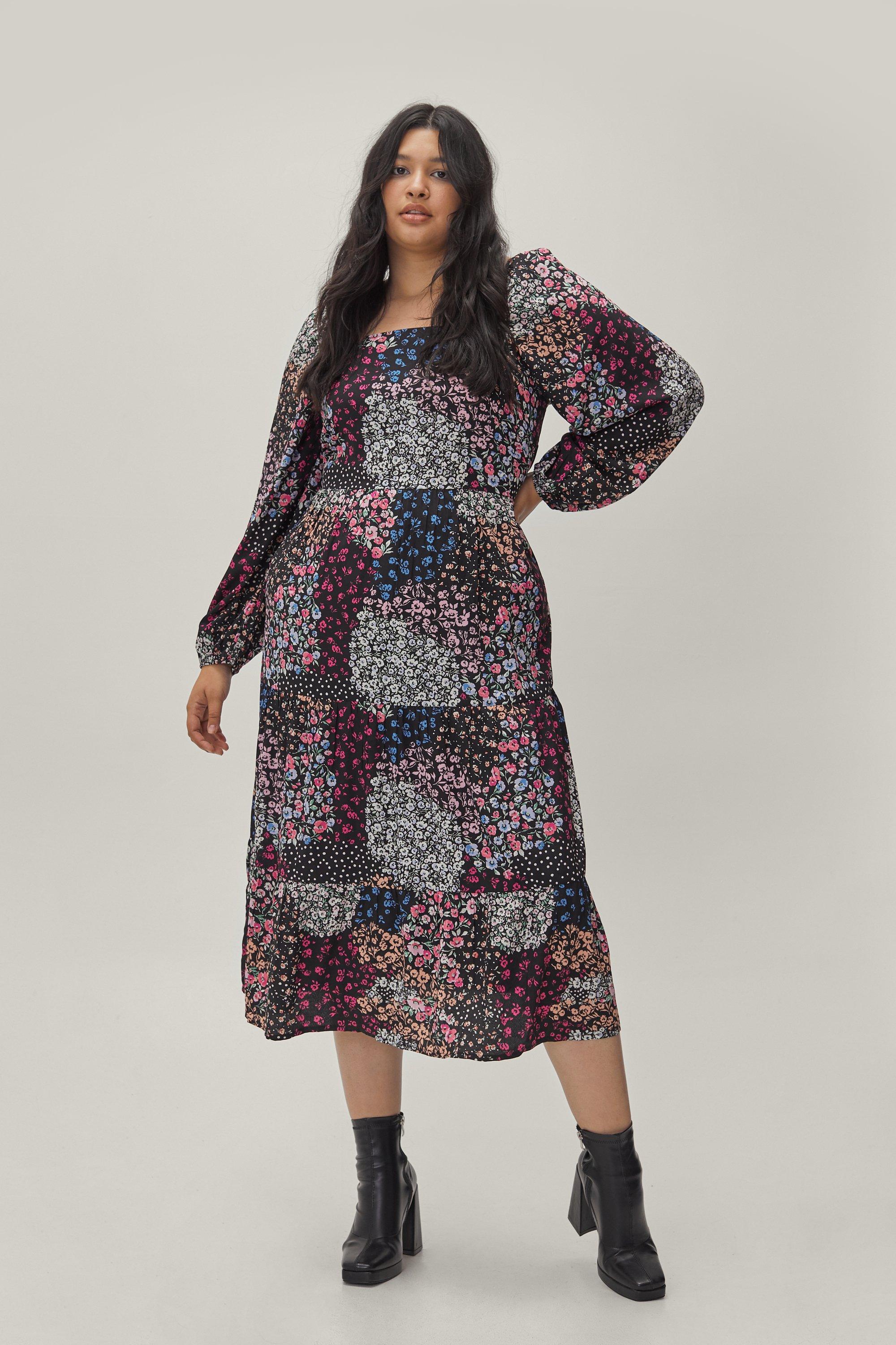 plus size patchwork dress