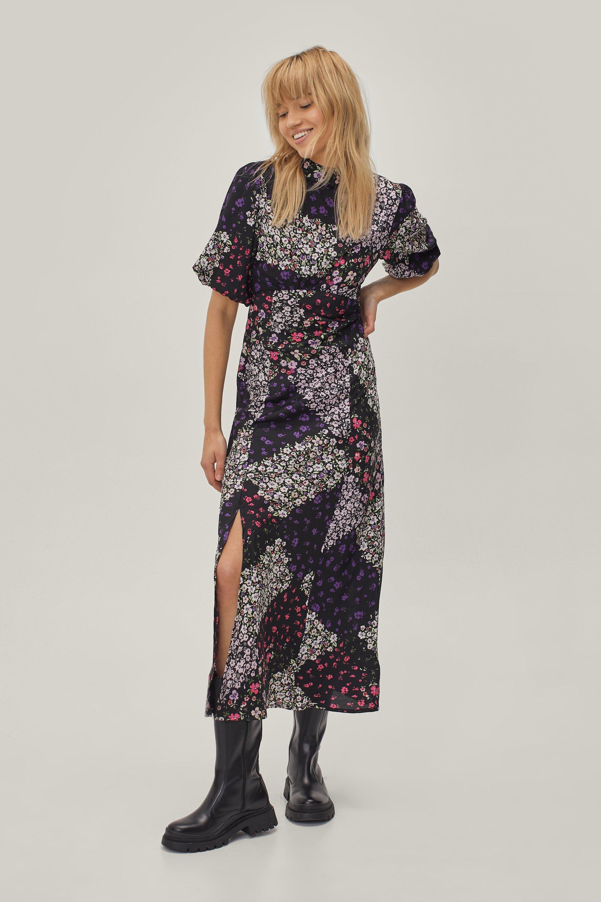 Patchwork floral outlet dress