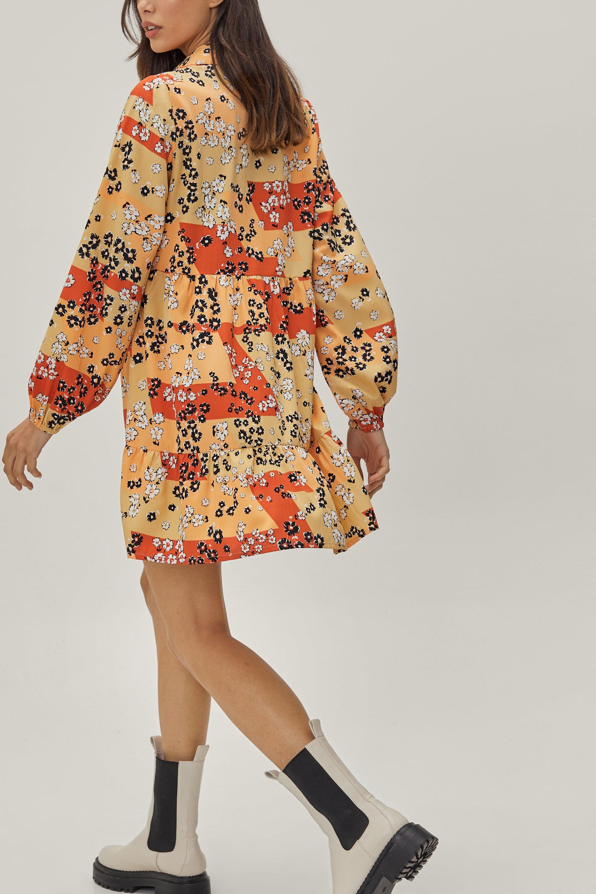 Floral clearance patchwork dress