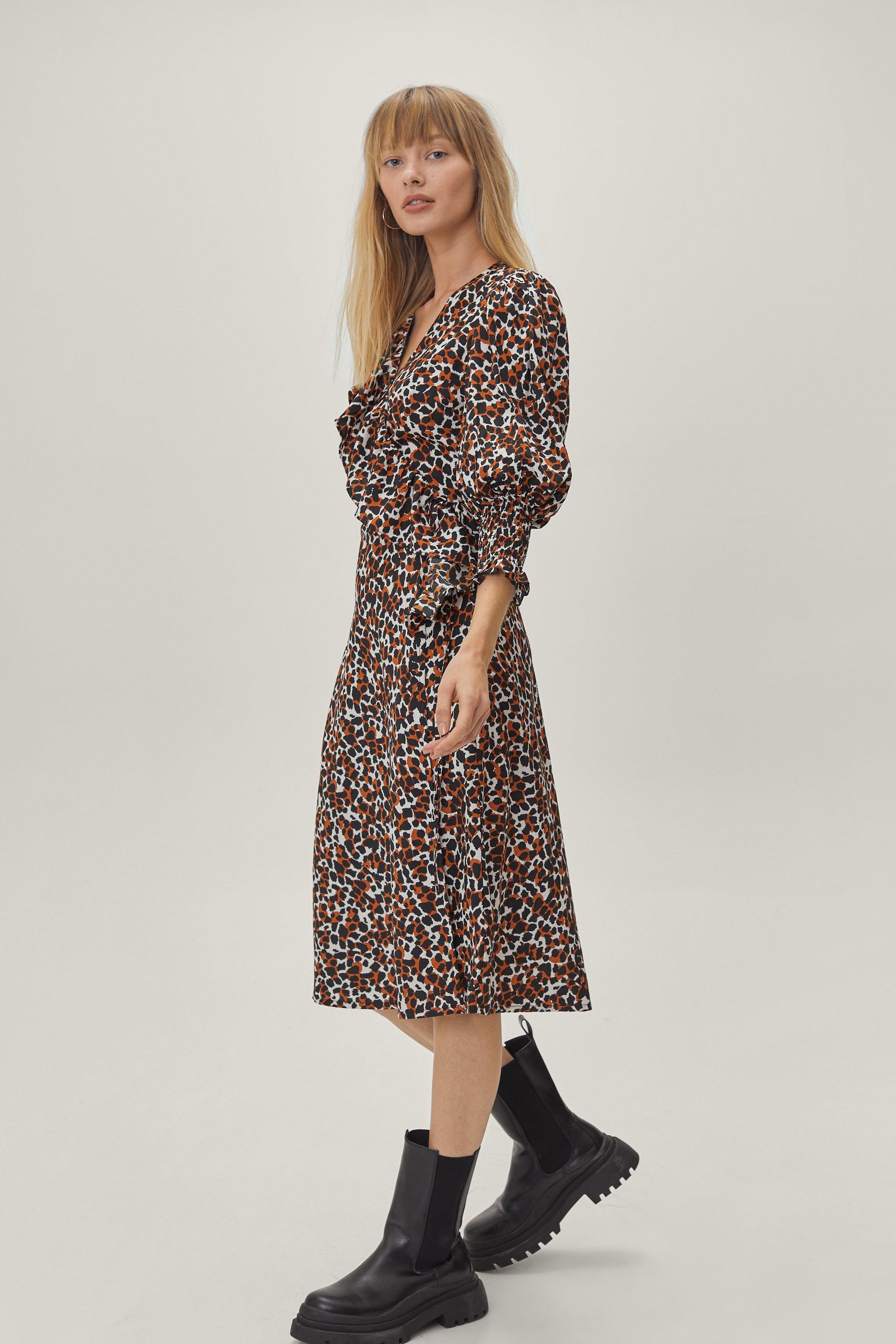 Midi on sale leopard dress