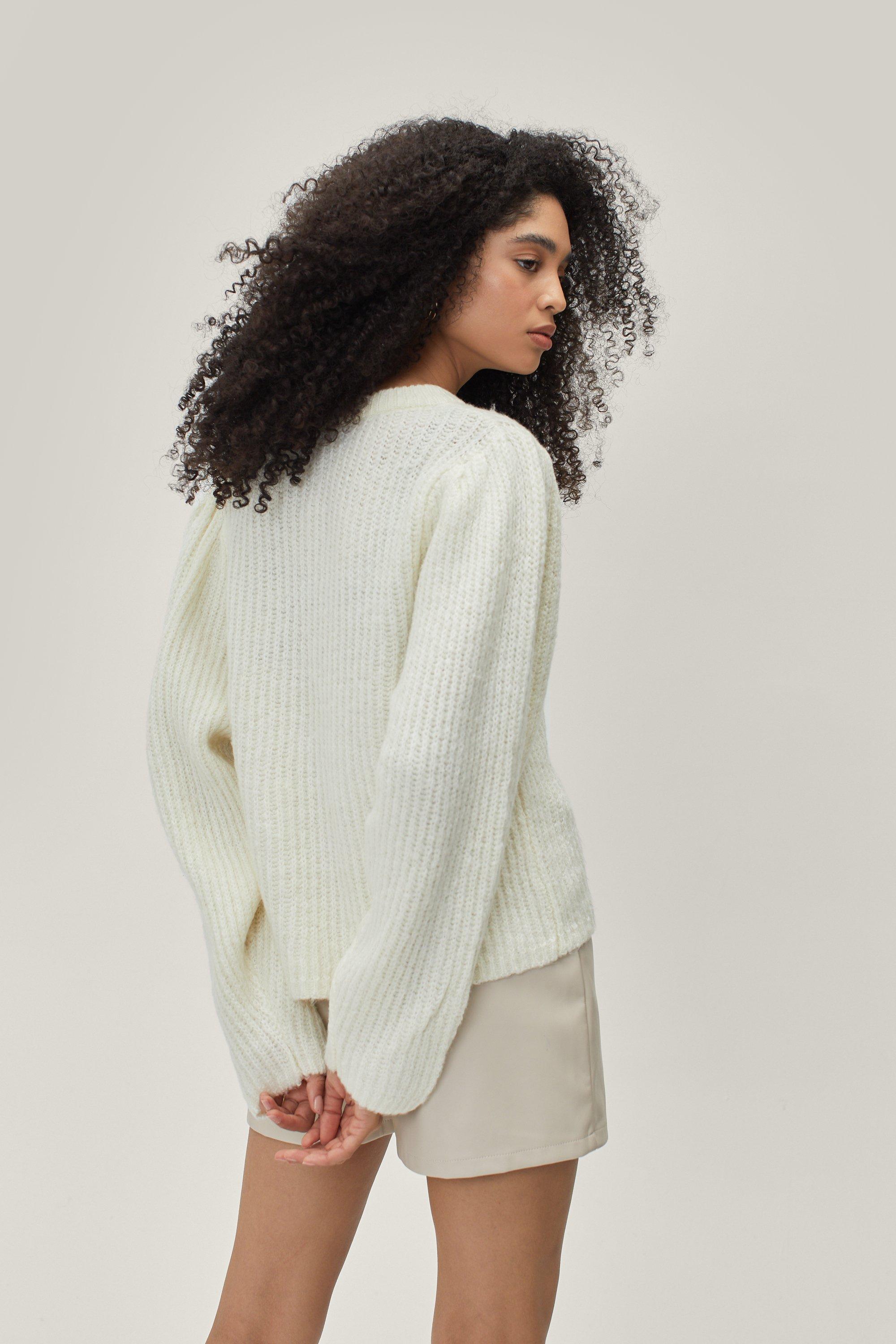 Knitted Balloon Sleeve Jumper