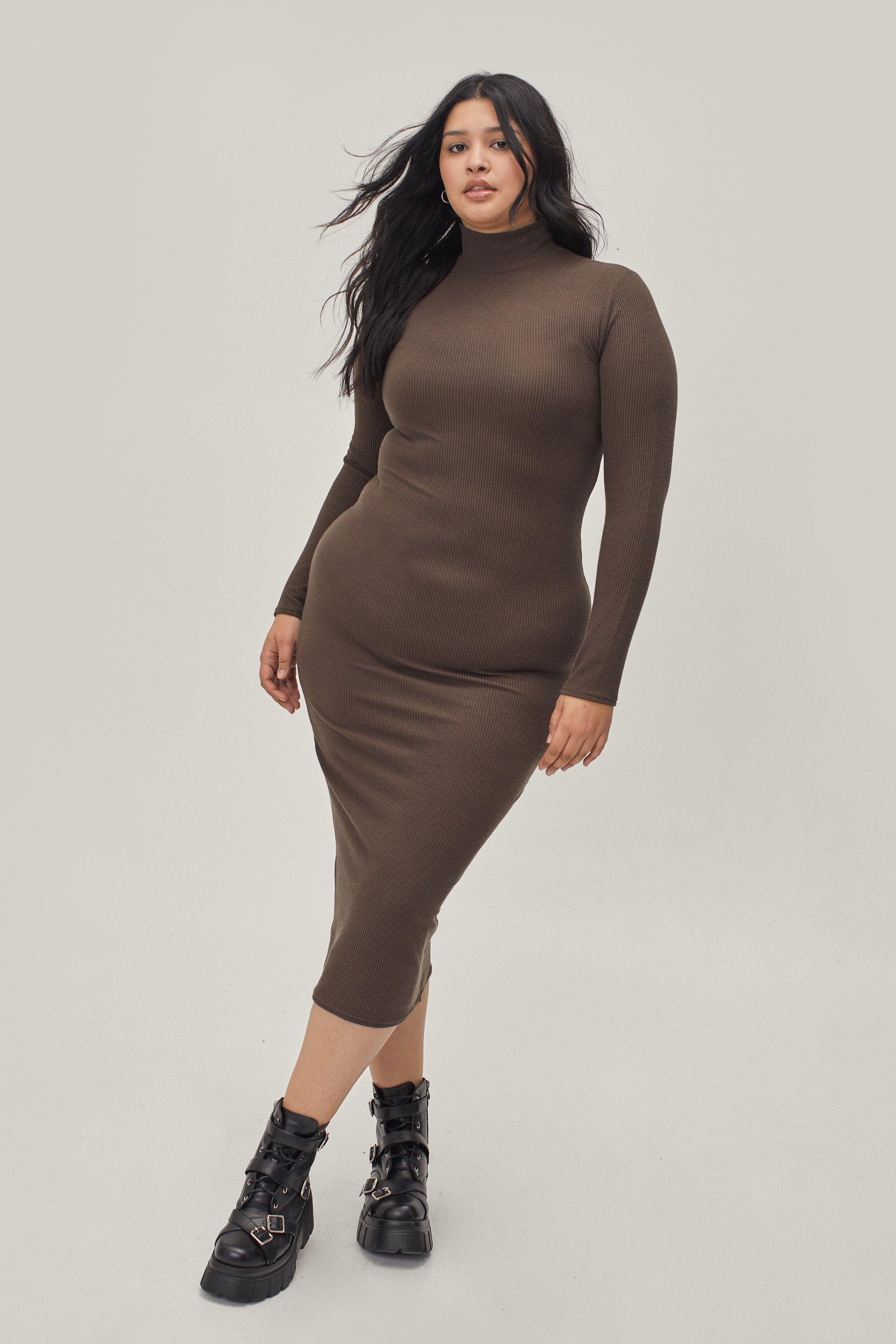 Plus size 2024 ribbed dress