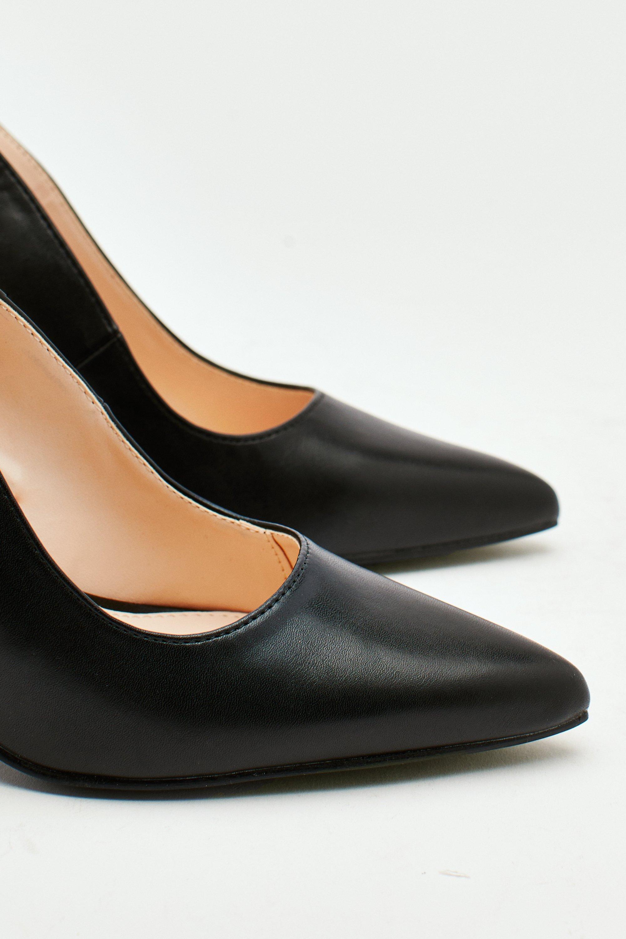 Faux Leather Slingback Court Heels Nasty Gal