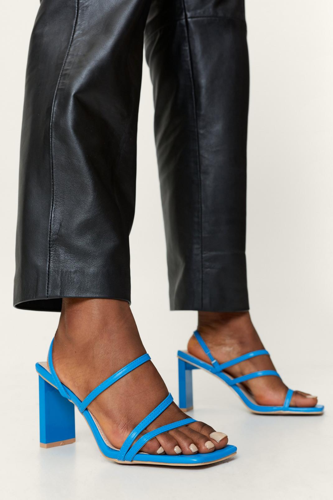 106 Faux Leather Strappy Heeled Mules image number 2