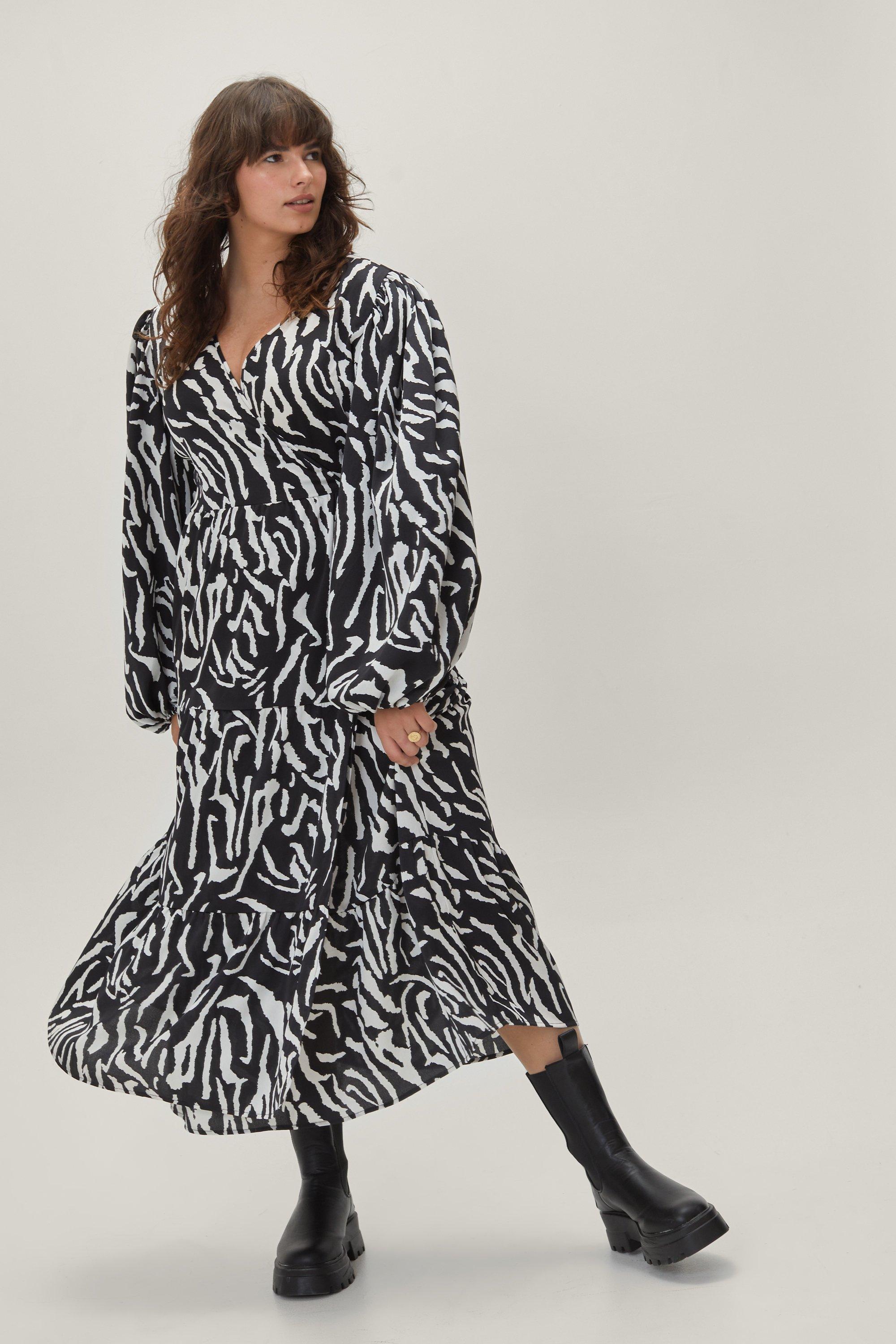 Midi zebra 2024 print dress