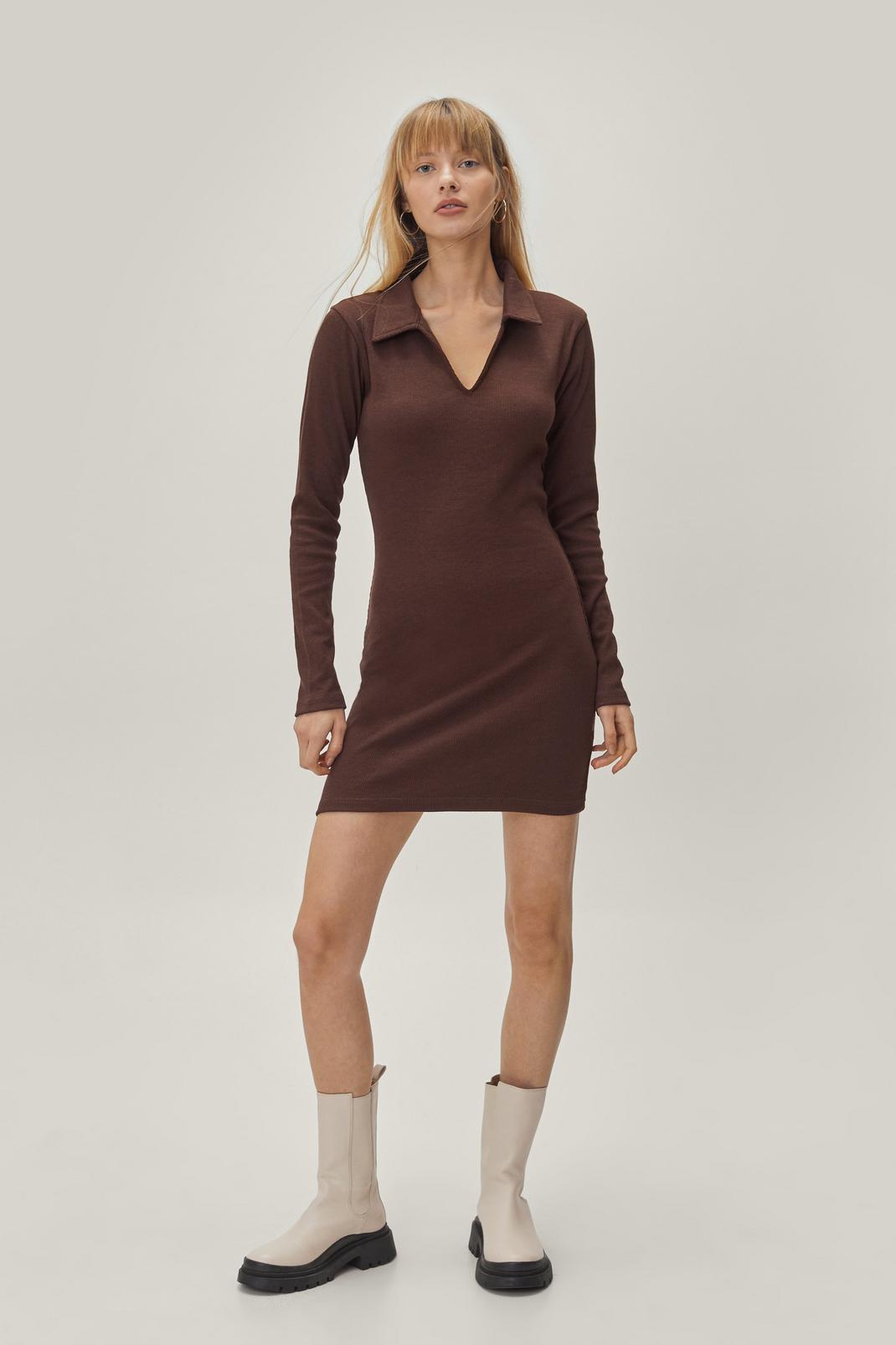 186 Recycled Long Sleeve Bodycon Mini Dress image number 2