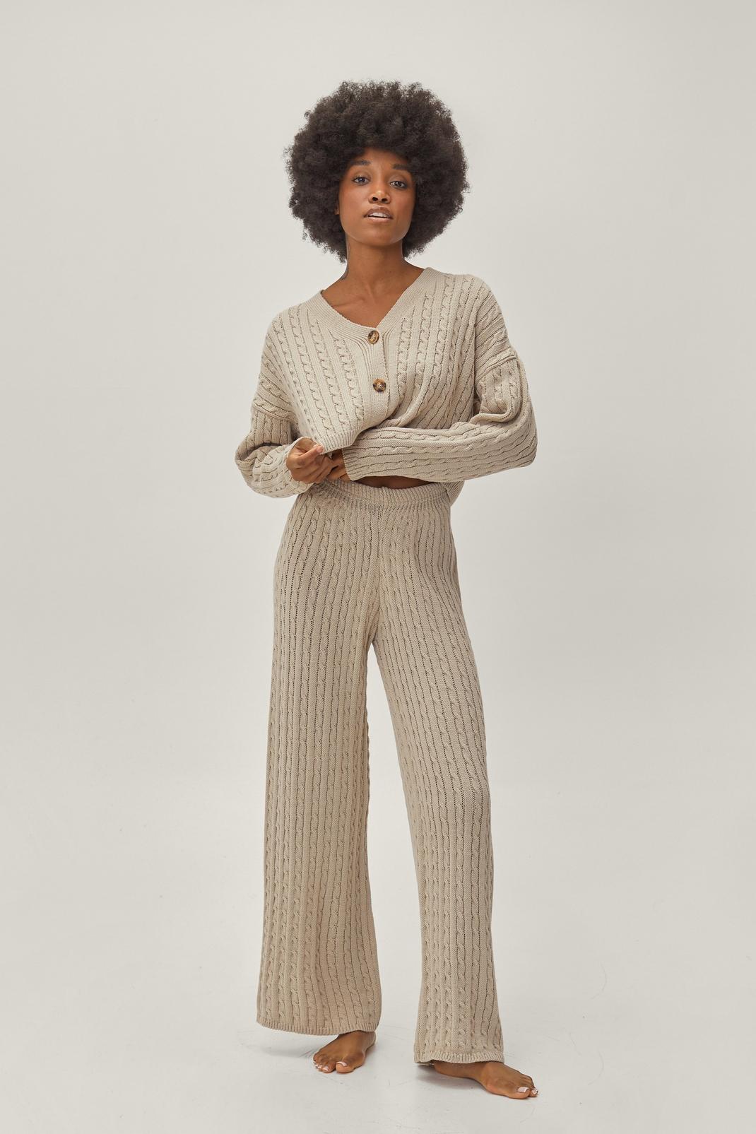 150 Petite Cable Cardigan and Pants Lounge Set image number 2