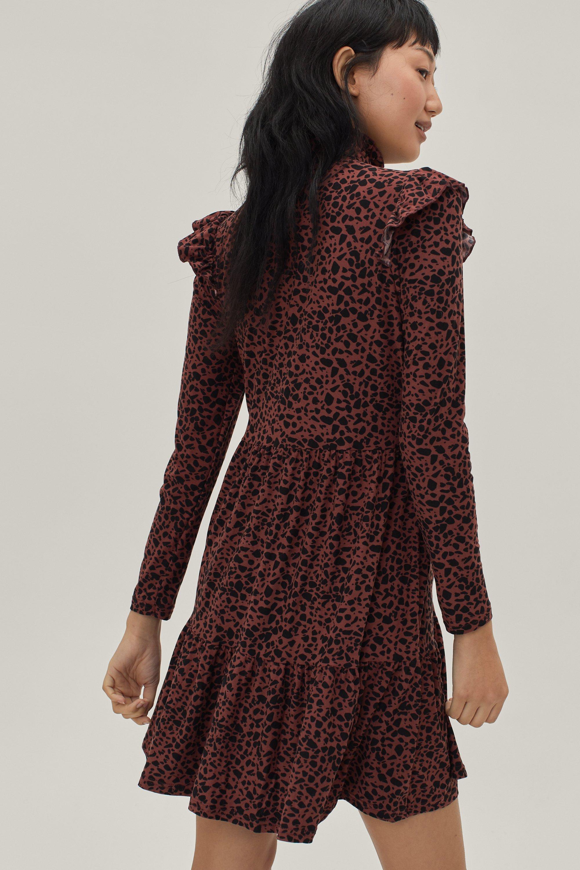 Ruffled animal hotsell print dress zara