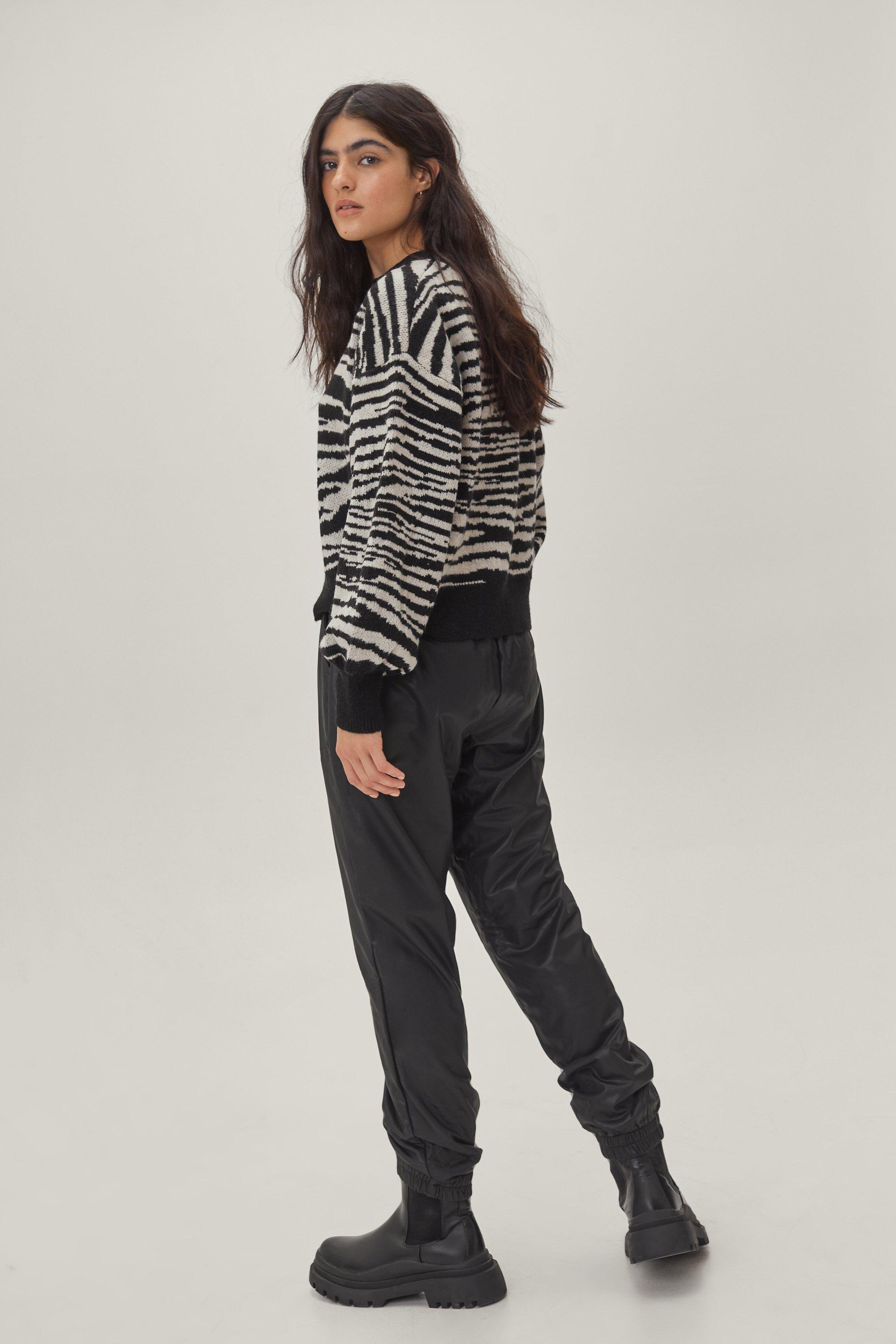 Faux best sale leather sweatpants