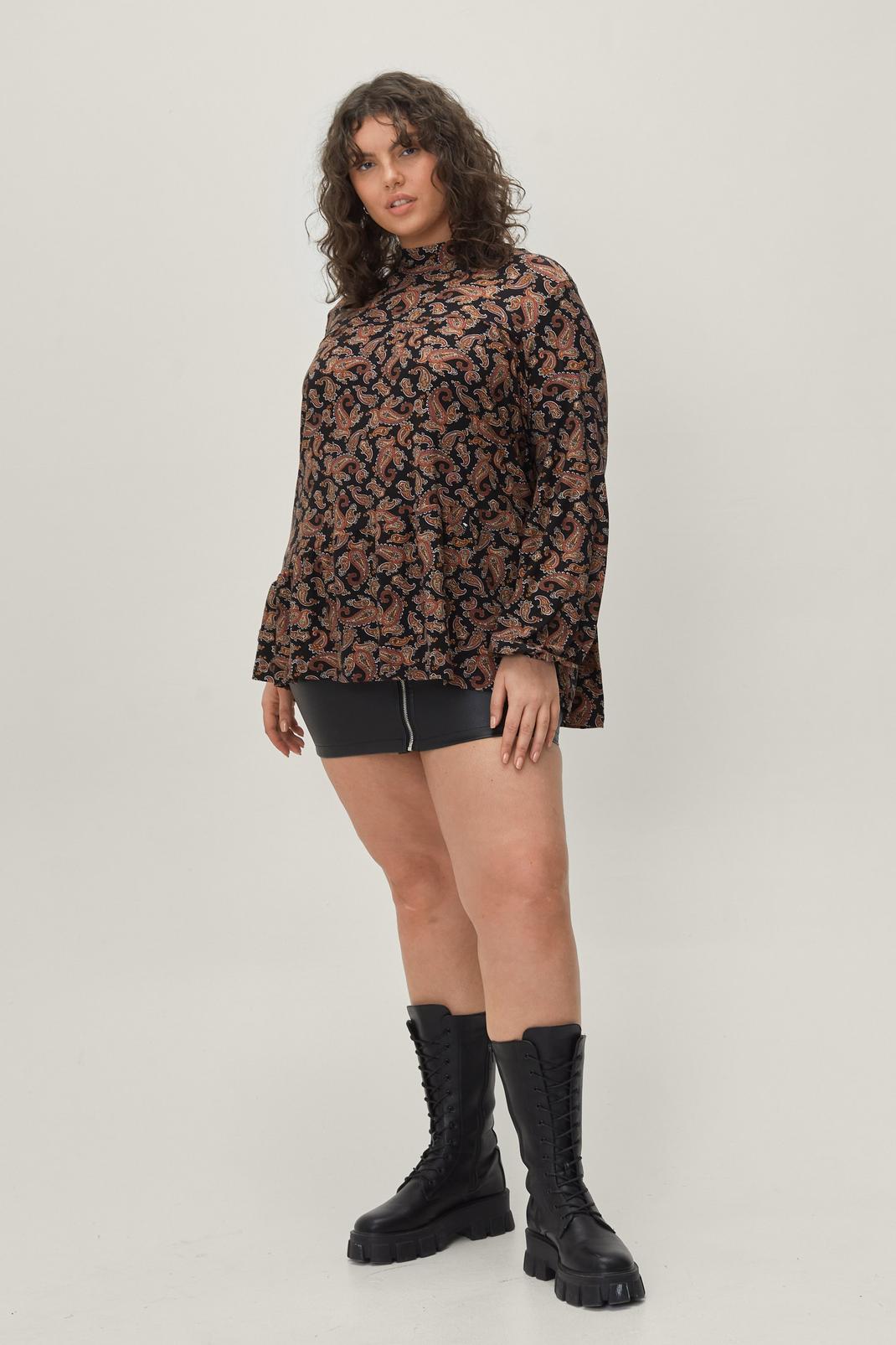 109 Paisley Ruffle Neck Top image number 2