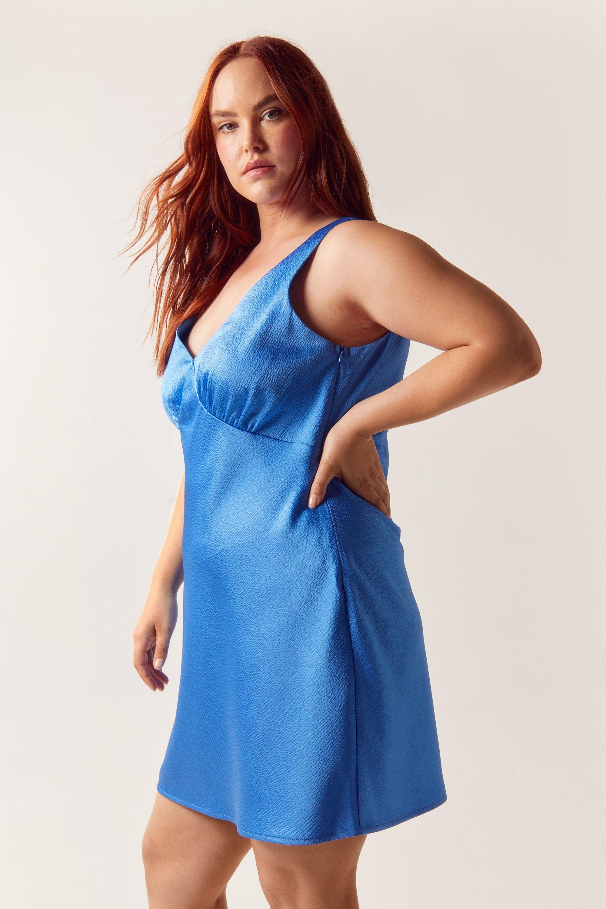 Plus size outlet satin mini dress