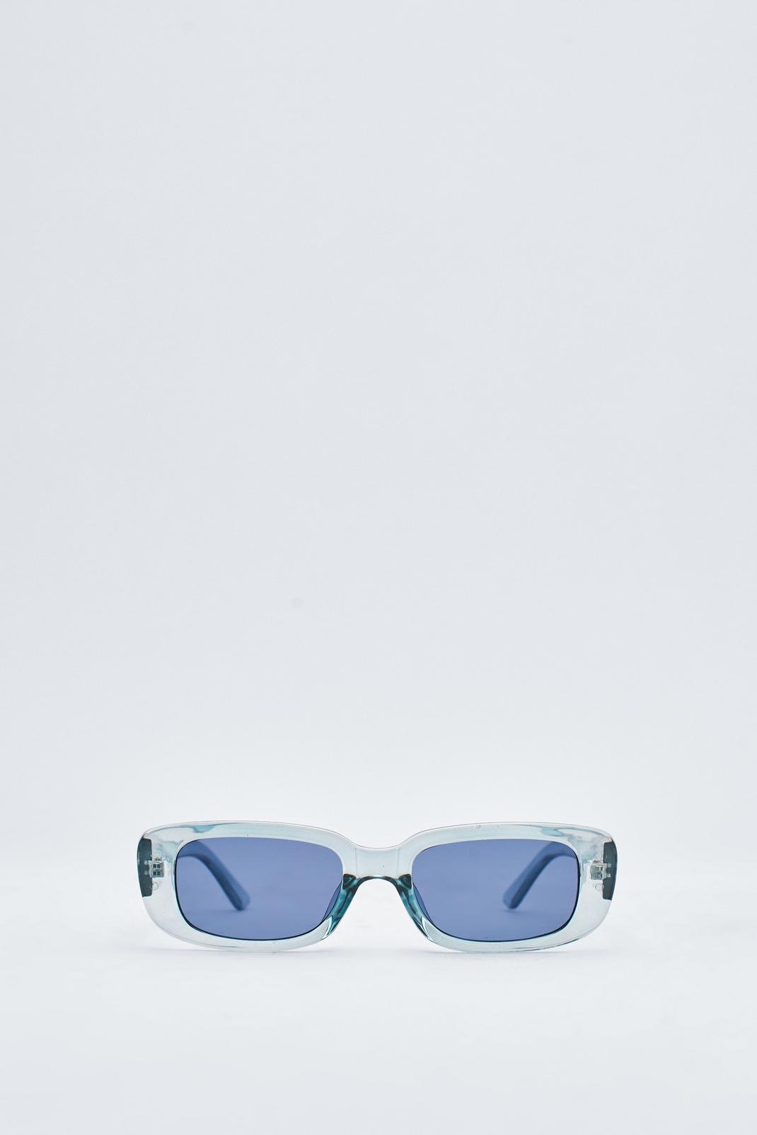 Baby blue Tinted Lens Translucent Sunglasses image number 1