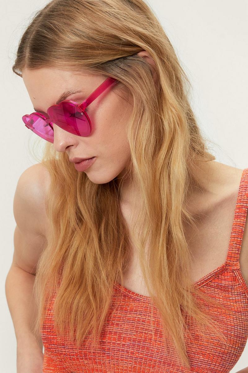 Nasty Gal Classic Heart Tinted Sunglasses