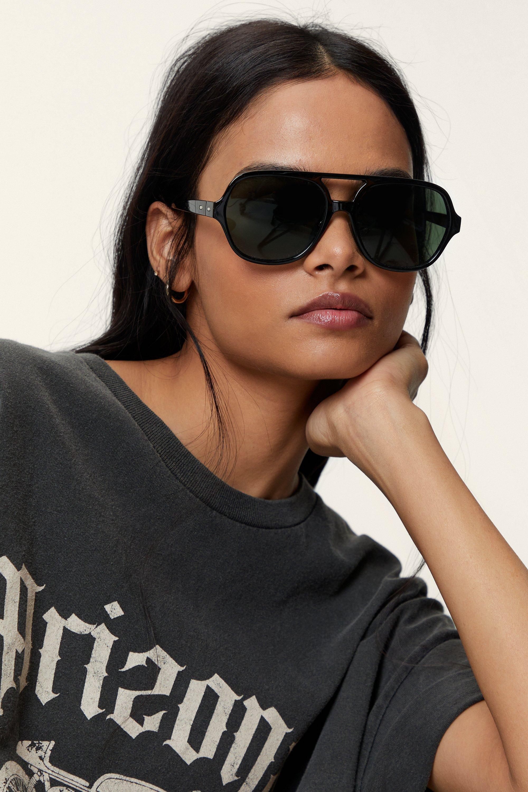 Aviator sunglasses thick rim online