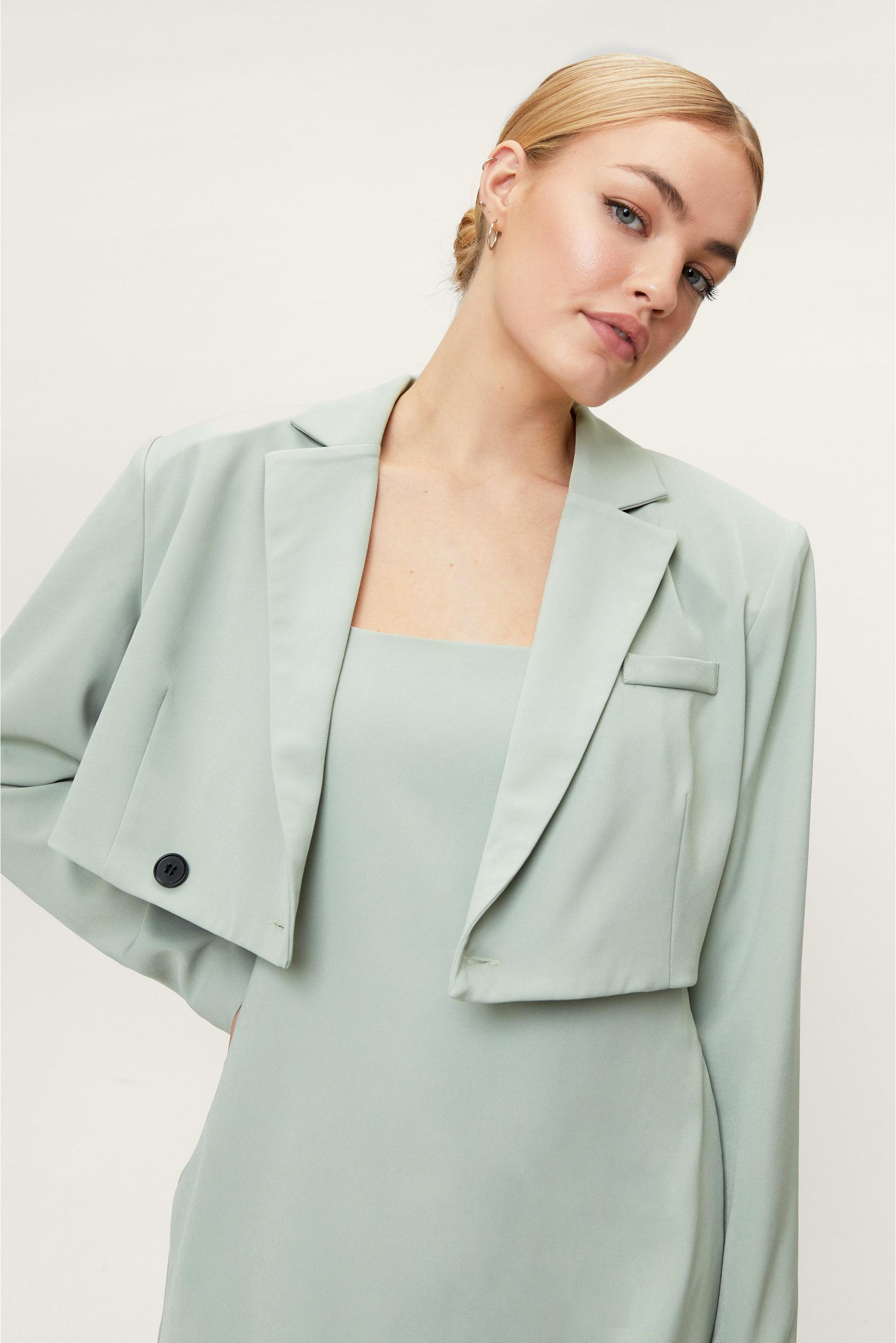Long Sleeve Cropped Tailored Blazer