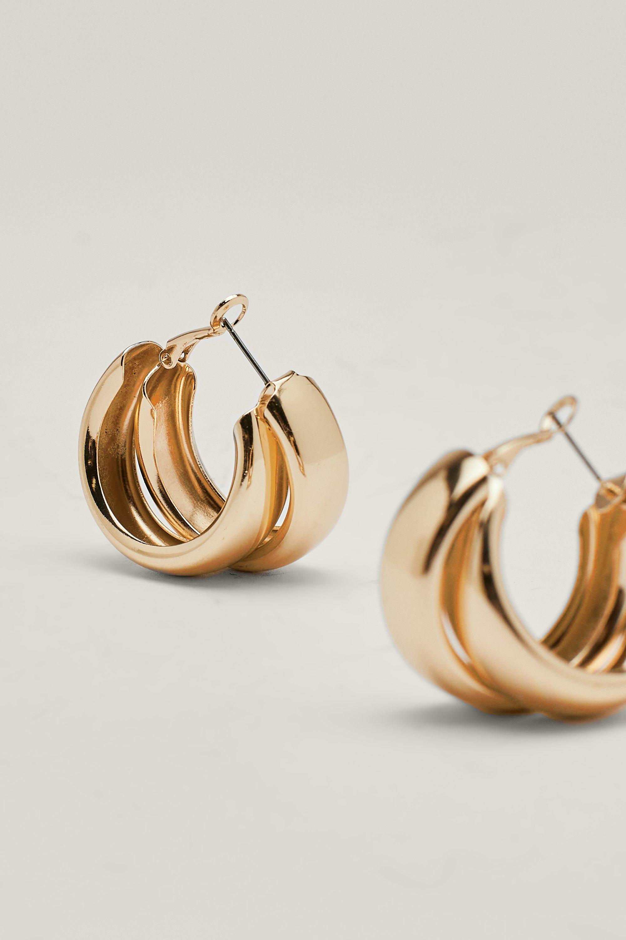 Chunky double store hoop earrings