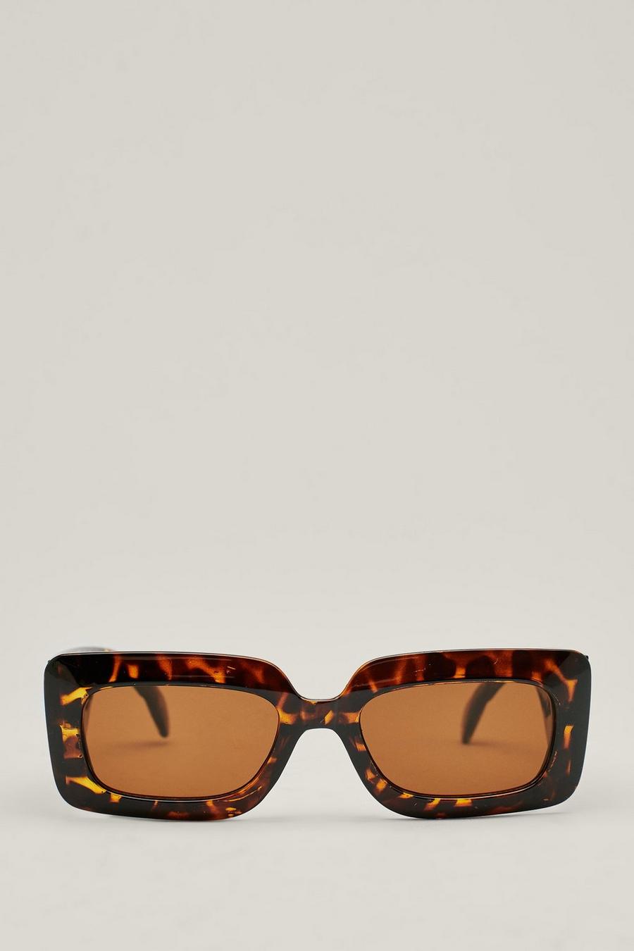 Tortoiseshell Thick Rim Rectangle Sunglasses