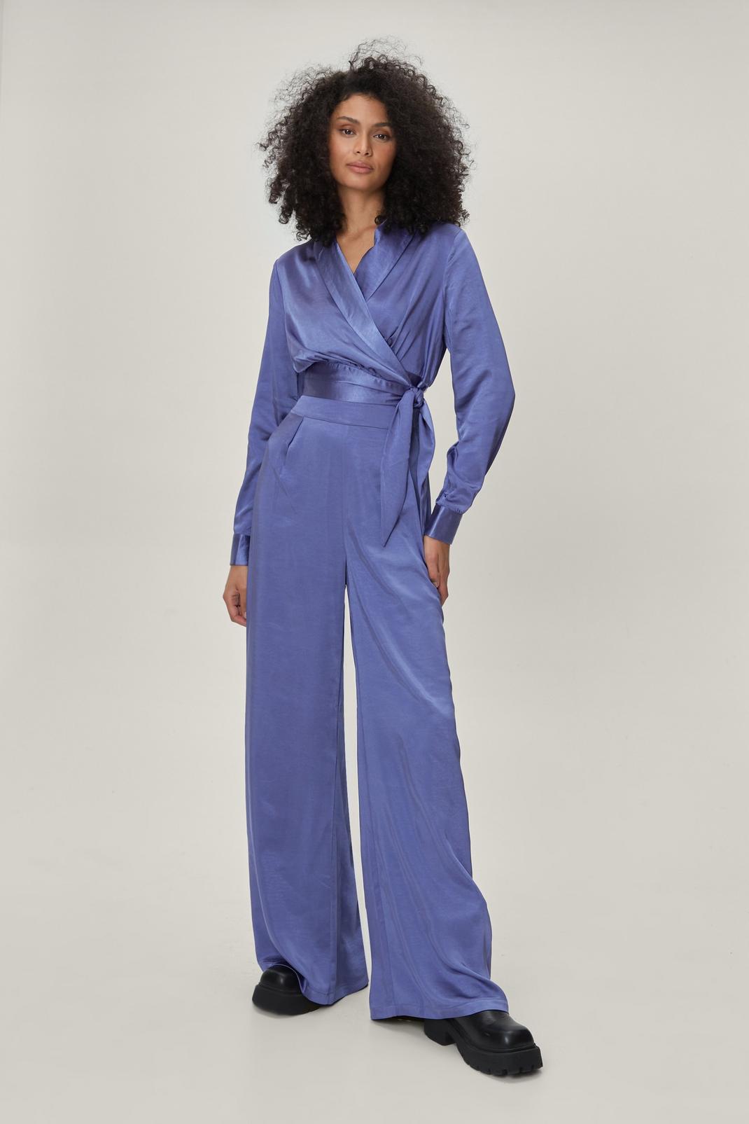 Satin Co Ord Wide Leg Trouser image number 1