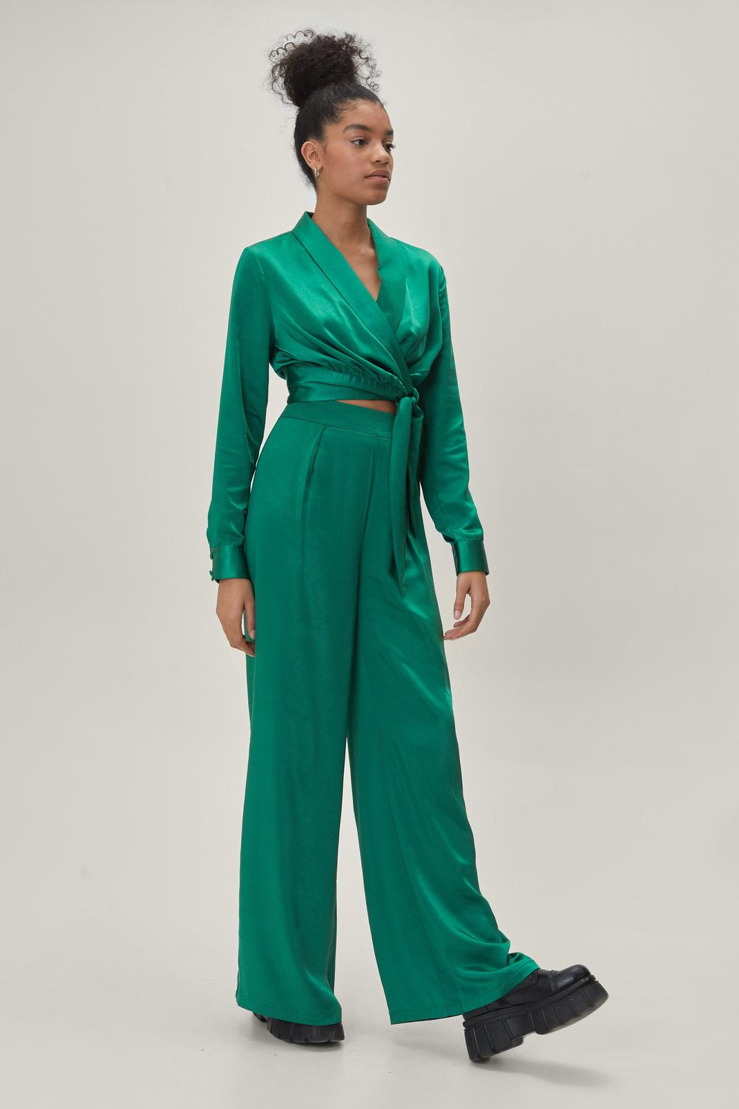 130 Satin Co Ord Wide Leg Pant image number 2