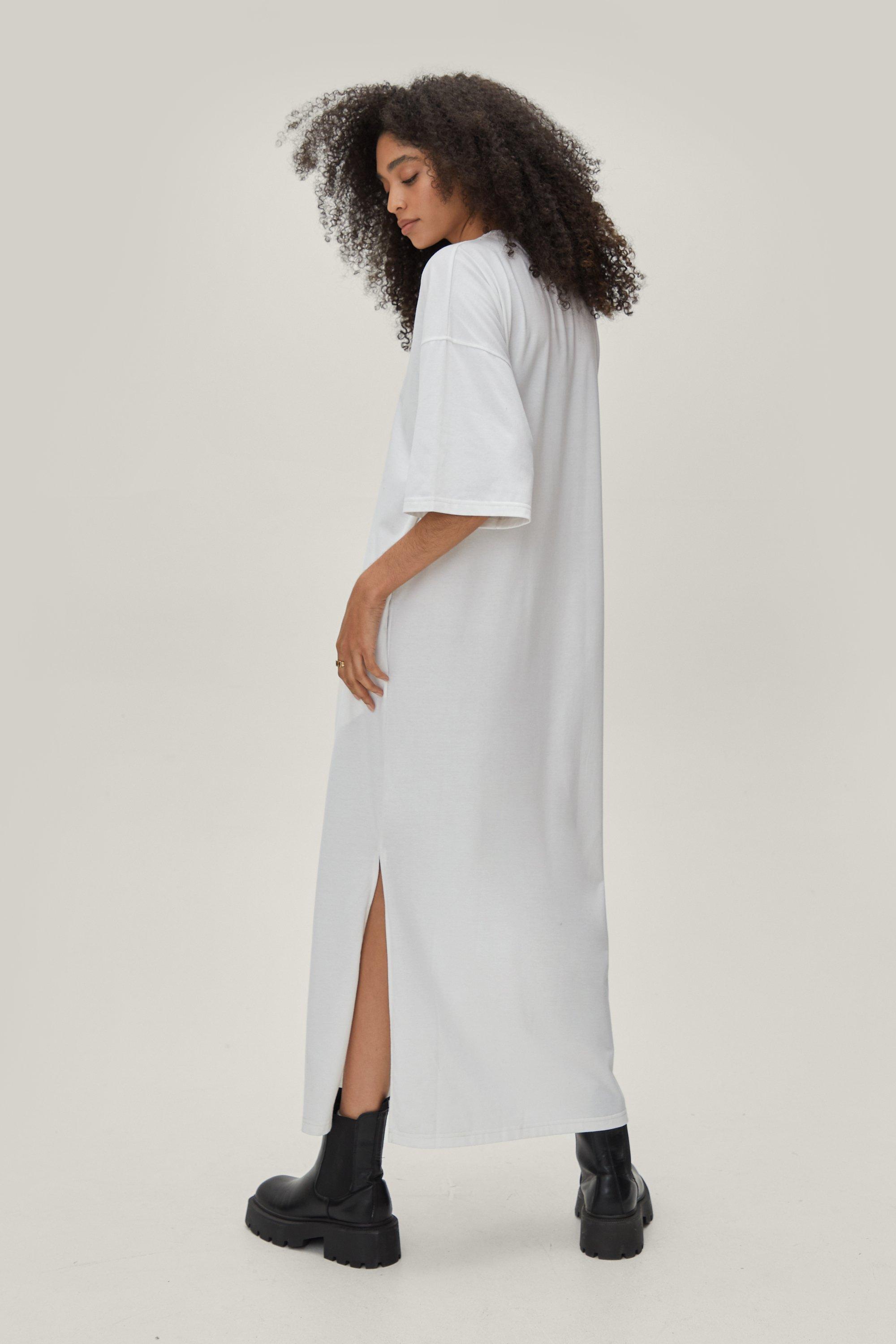 Midi t shirt dress cheap with pockets