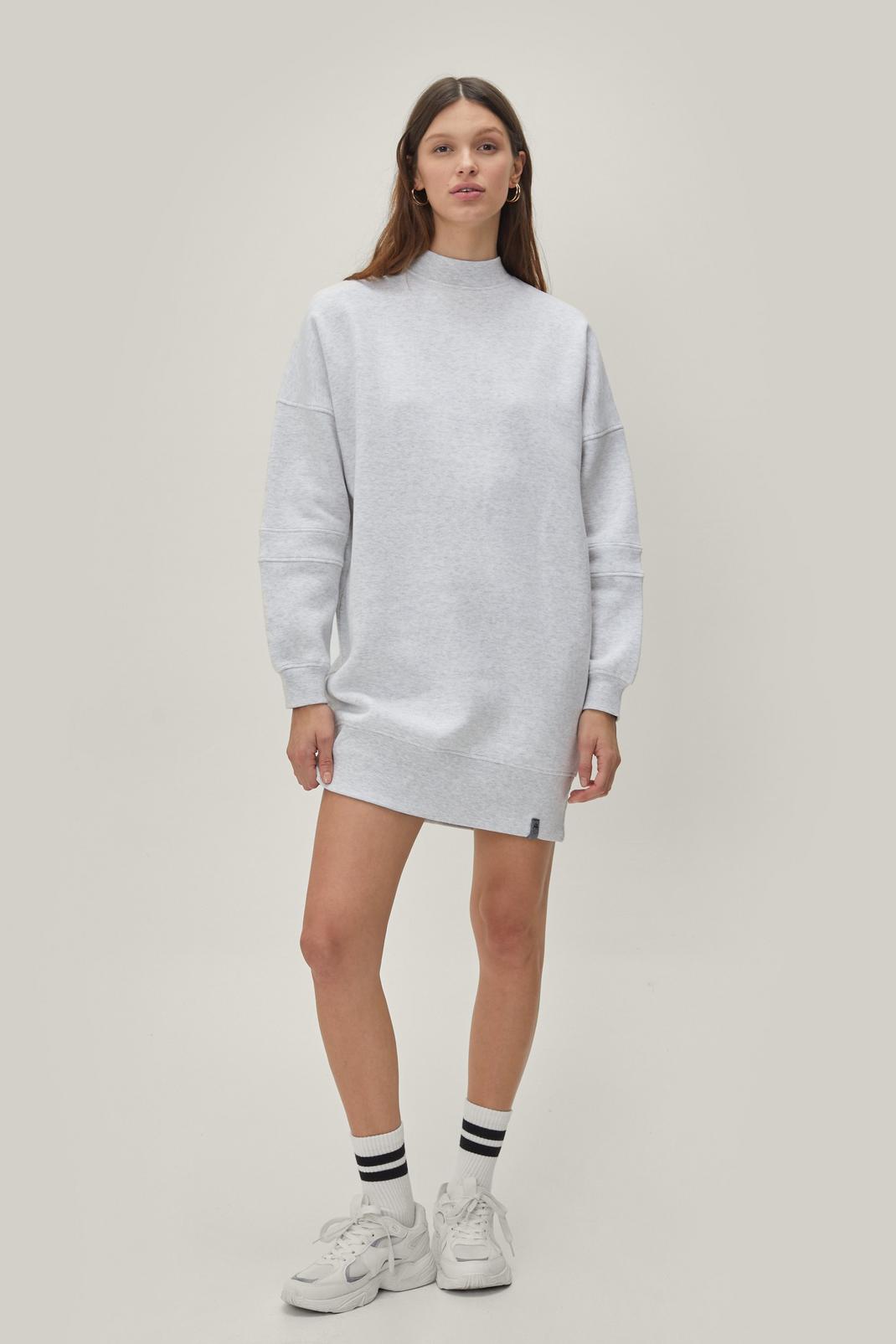 Oatmeal Seam Detail Relaxed Fit Jumper Dress image number 1